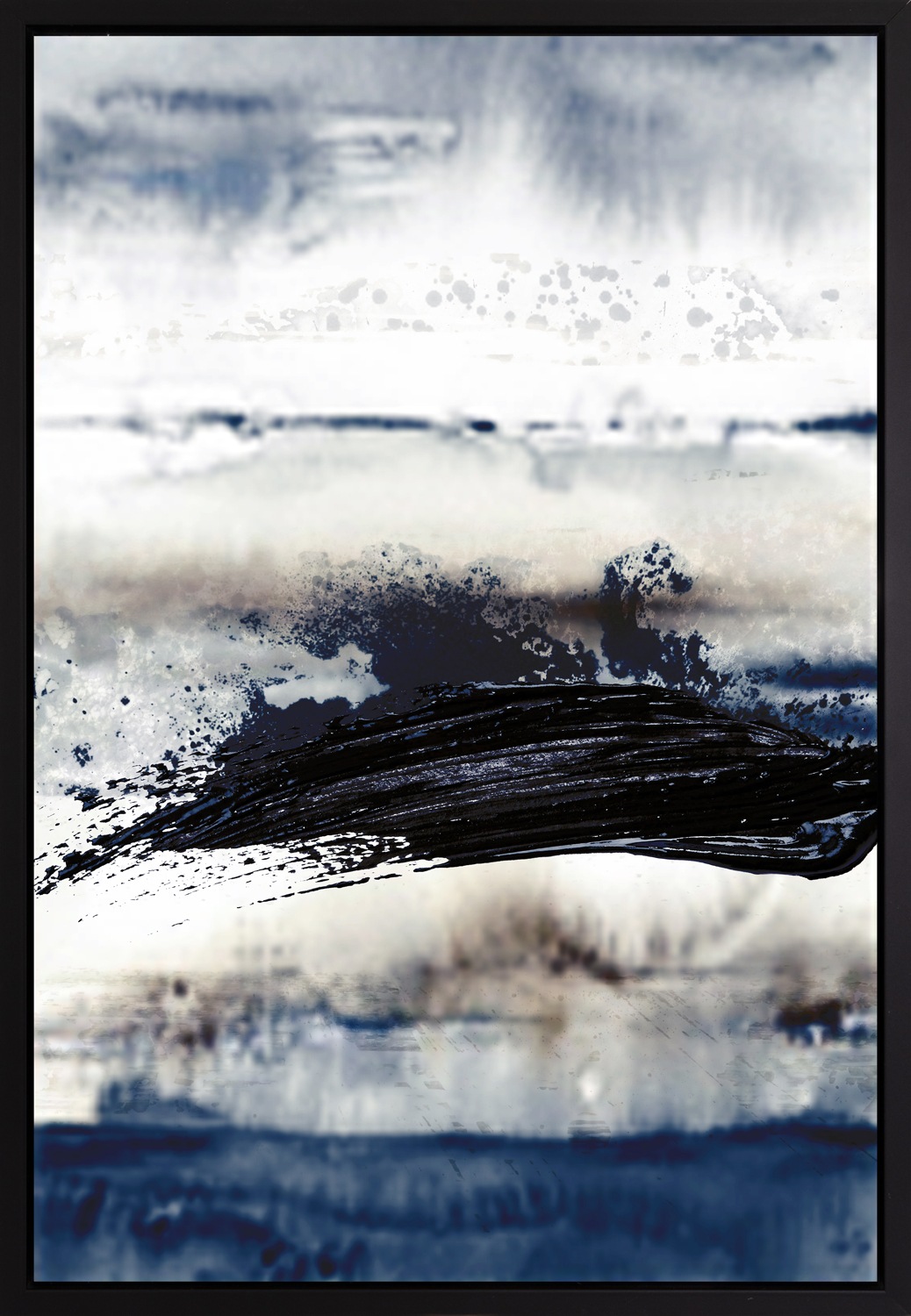 queence Leinwandbild »Abstrakt Weiß«, Abstrakt-Kunst-Modern-Meer-Meer Bilder, mit einem Schattenfugenrahmen veredelt