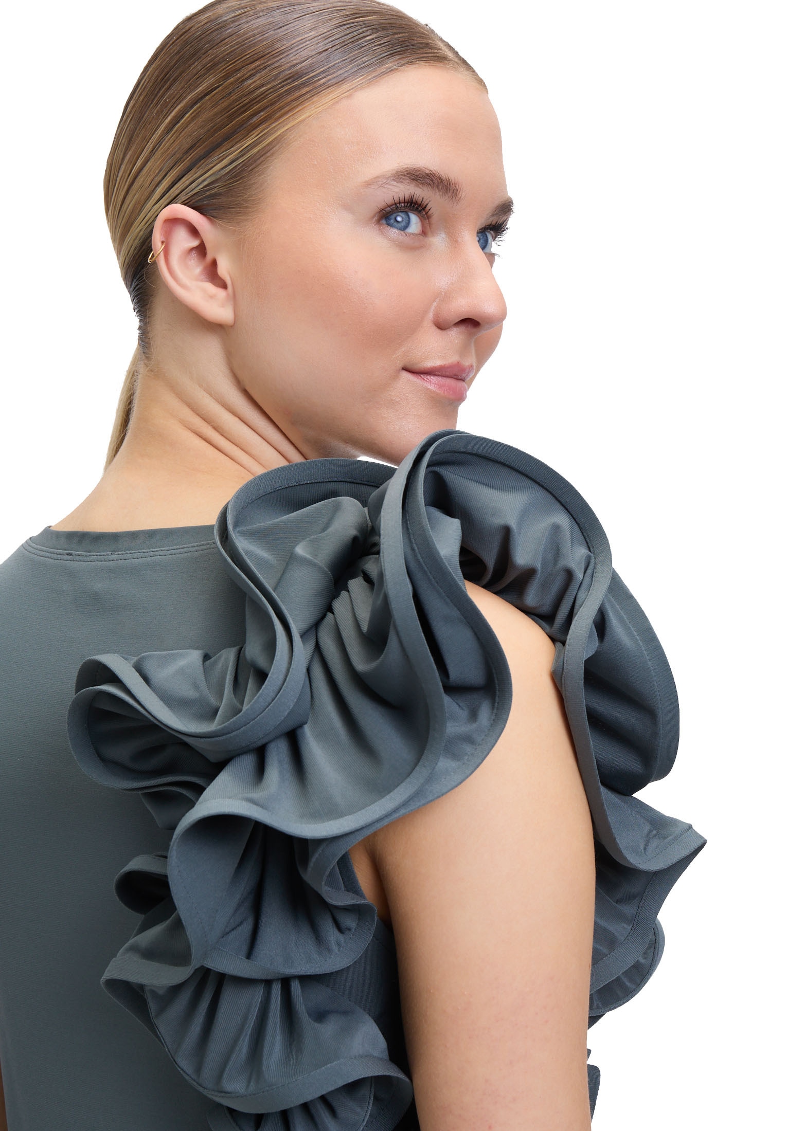 Vera Mont Shirttop »Rüschenbluse mit Rundhalsausschnitt«