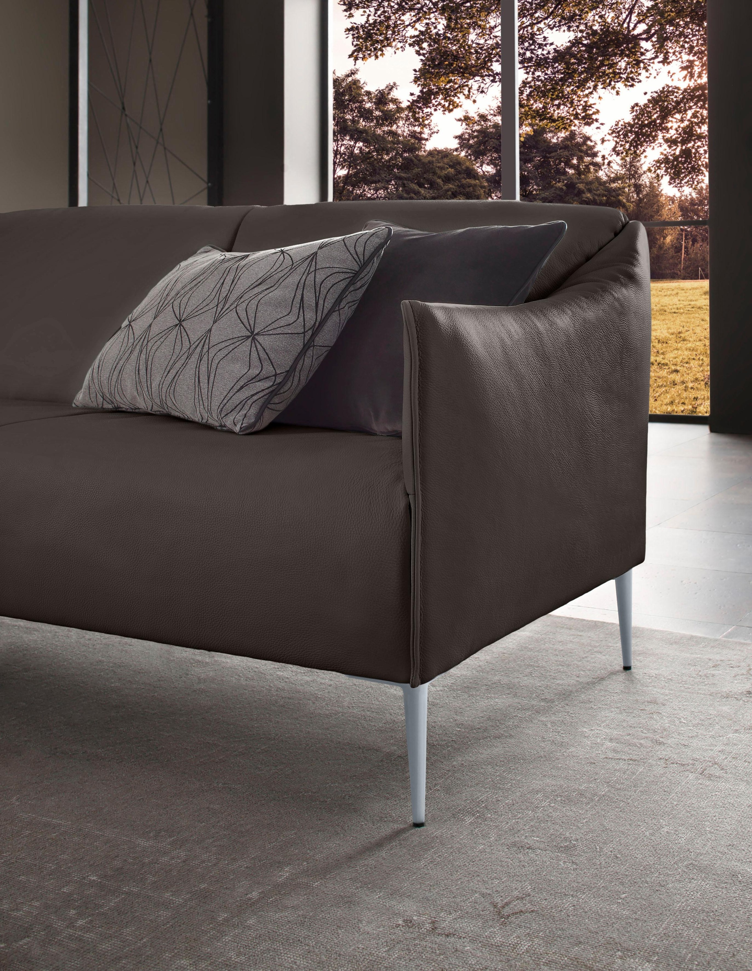 W.SCHILLIG 2,5-Sitzer »sally« mit Metallfüßen in Silber matt, Breite 174 cm