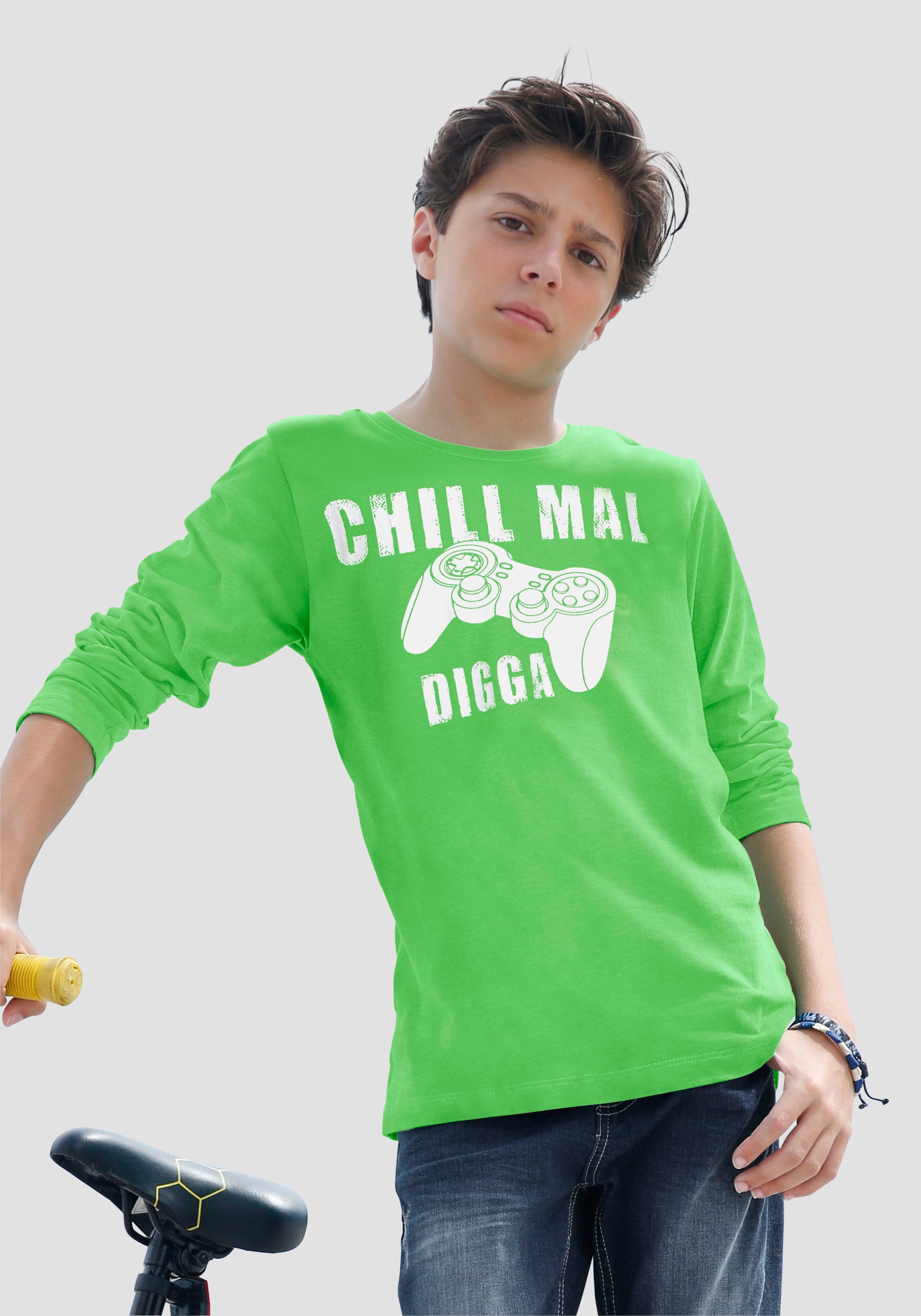 KIDSWORLD Langarmshirt »CHILL MAL DIGGA« online bei OTTO | Shirt-Sets