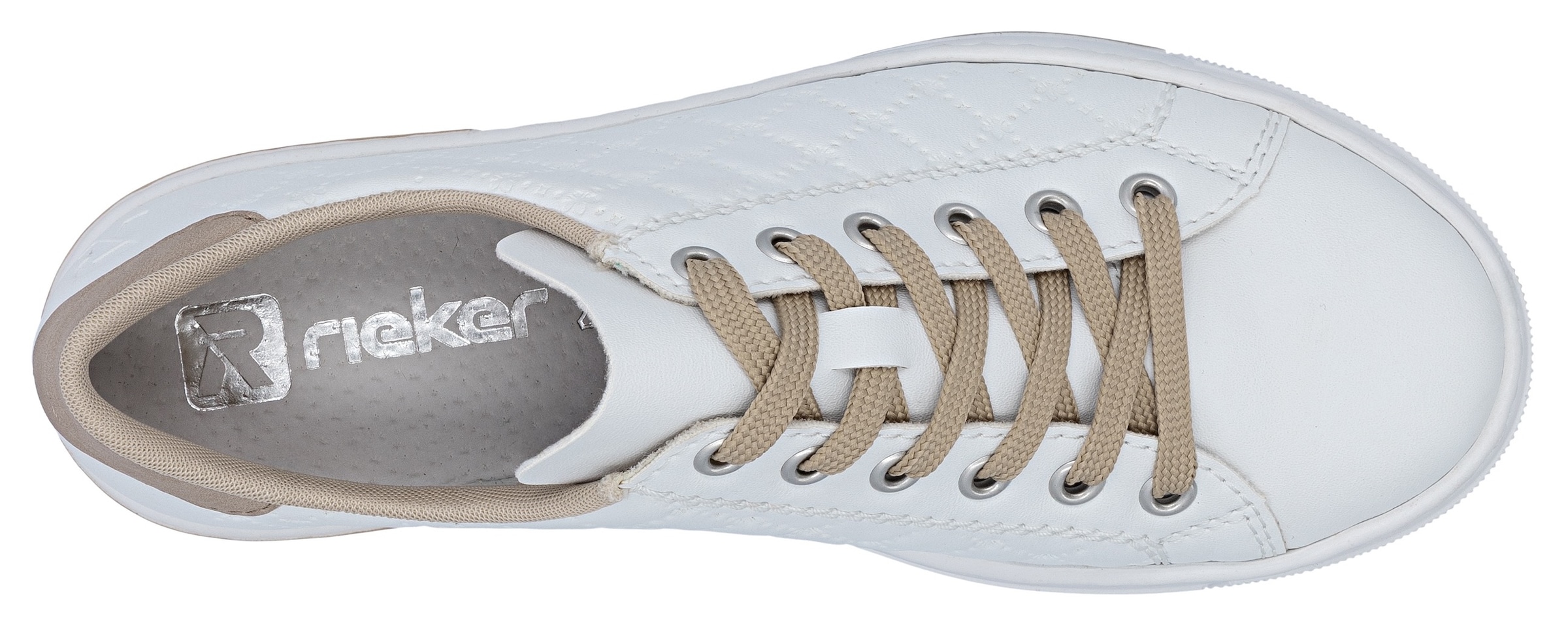 Rieker Plateausneaker  harmonischen Kontrastdetails, Freizeitschuh, Halbschuh, Schnürschuh