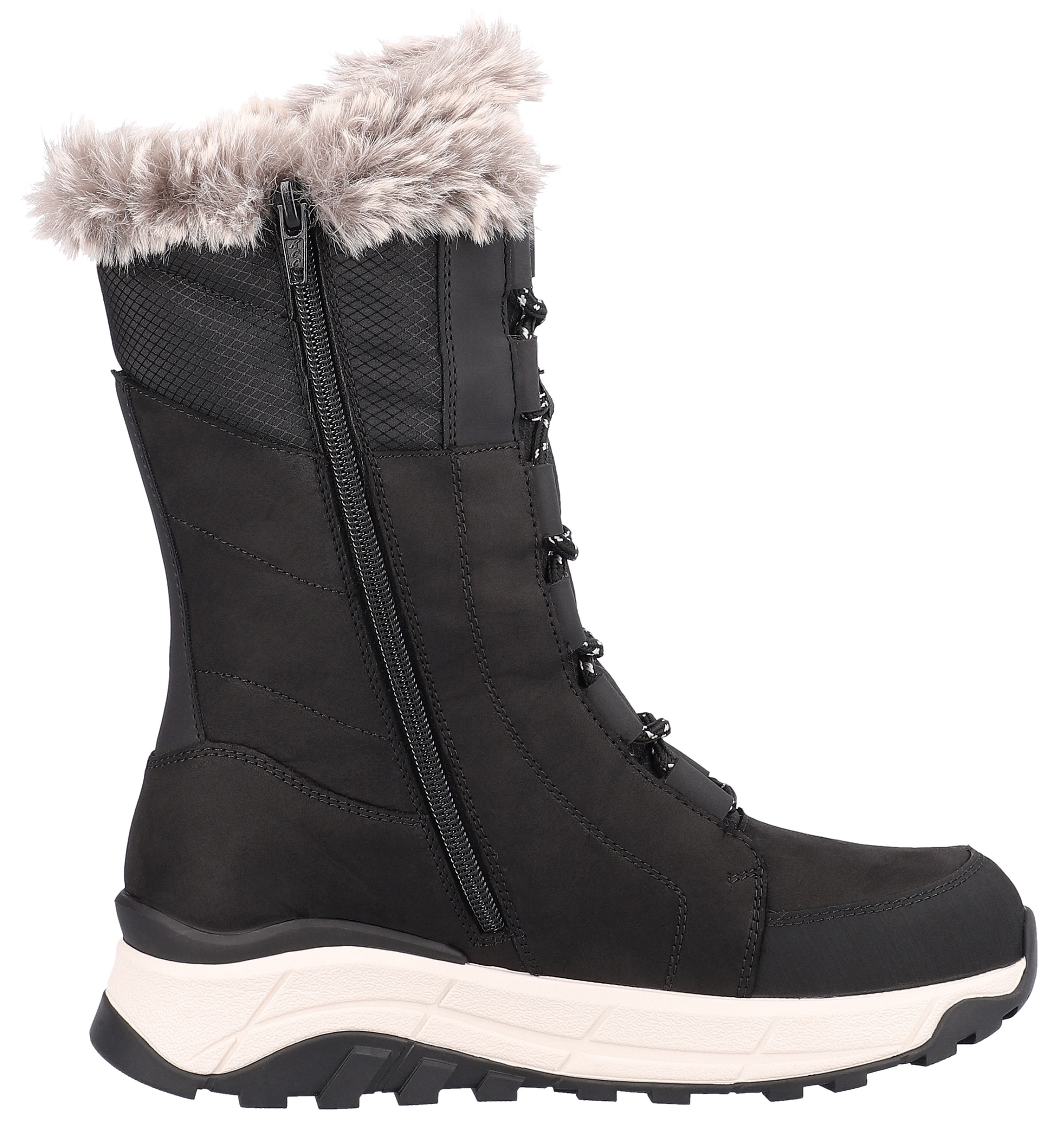 RIEKER Sport Winterboots, Schneeboots, Winterboots mit Lammwollfutter, Fiber Grip Laufsohle