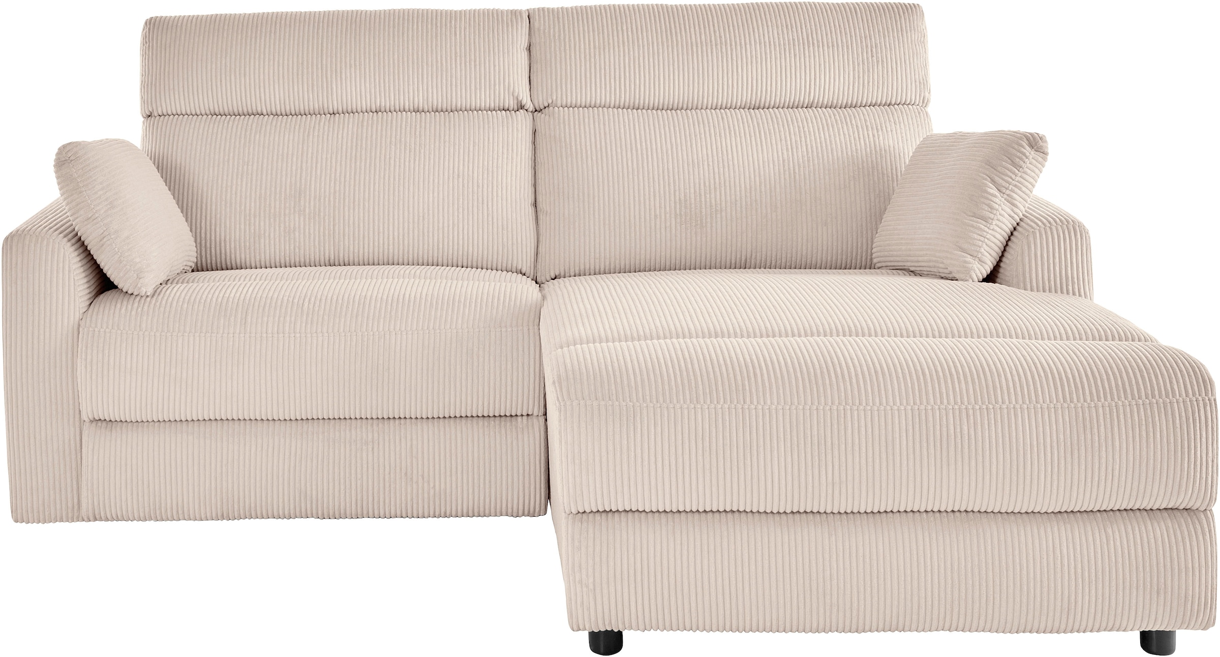 INOSIGN Ecksofa »JENNA, L-Form, 209cm, manuelle u. elektrische Funktion, mit USB A/C,«, Liegefunktion 105°-150°, Federkern, Struktur fein