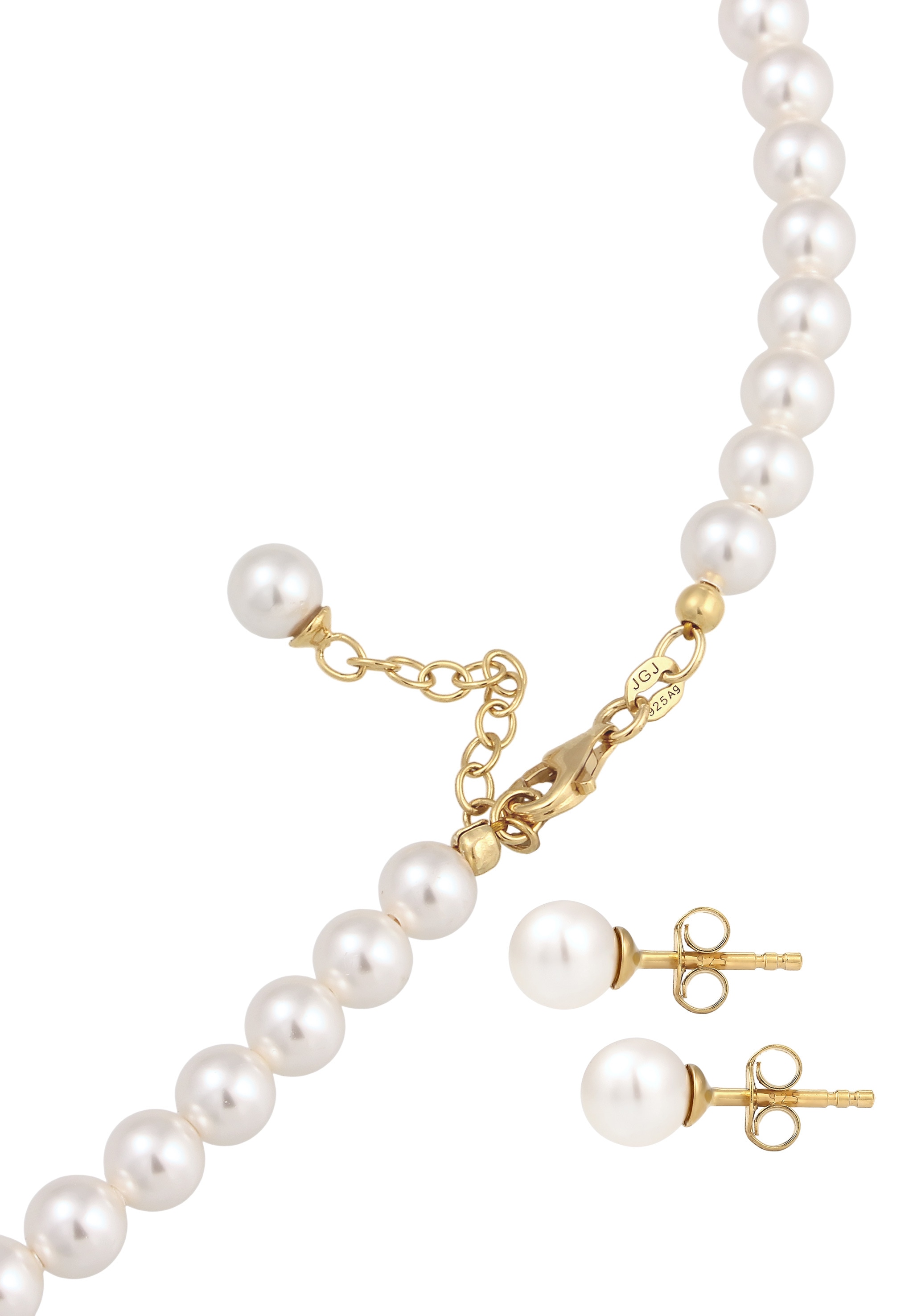 Elli Ohrring und Ketten Set »Schmuckset mit Perlen von Swarovski® Weiß 925 Sterling Silber« ()