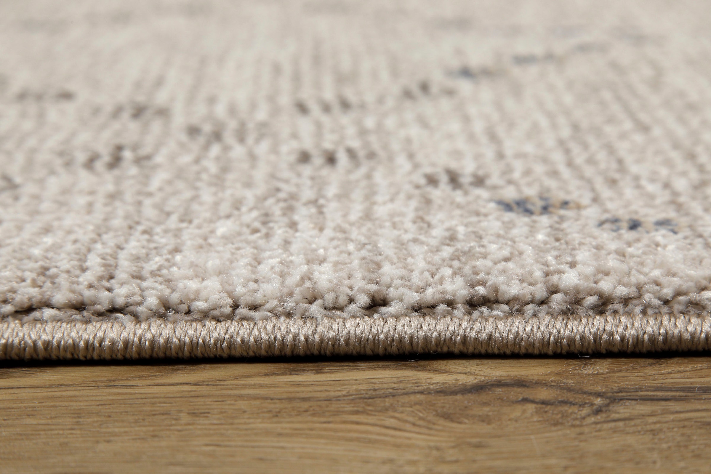 OTTO home Teppich »Thoren« rechteckig 12 mm Höhe weicher Kurzflor, Rautenmuster mit Fransen, Wohnzimmer, Schlafzimmer