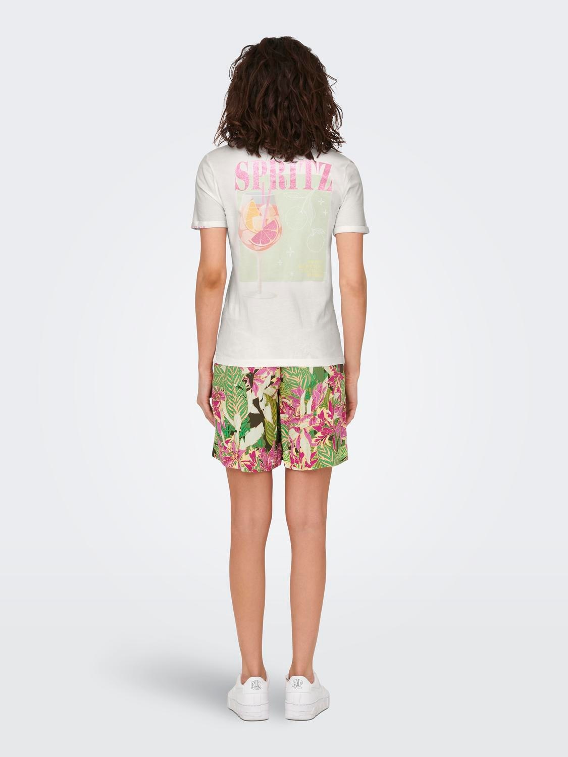 ONLY T-Shirt »ONLKITA S/S DRINKS TOP BOX JRS« Baumwolle, regular fit, Rundhals