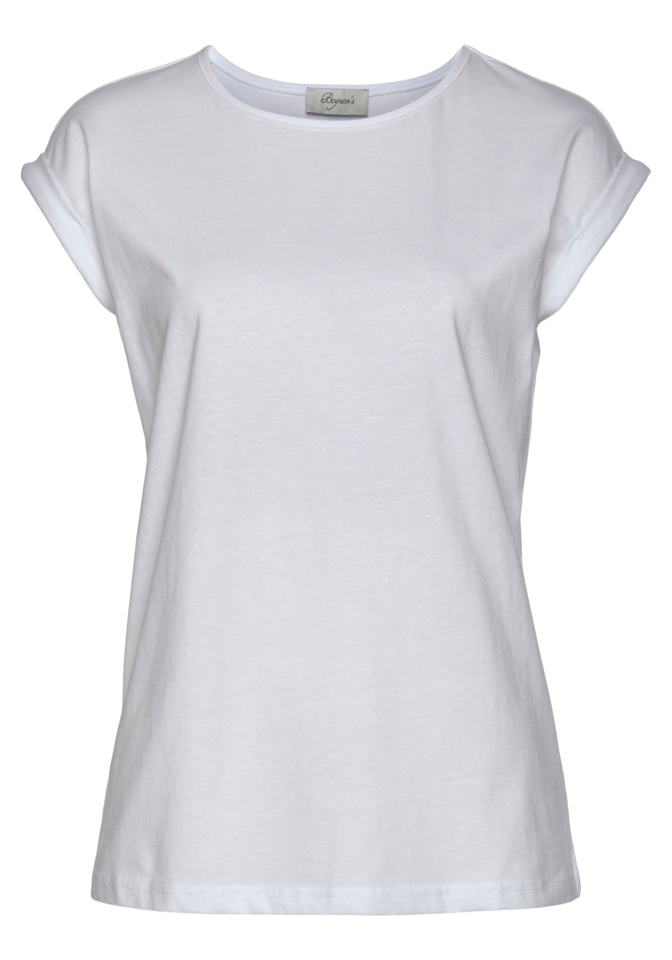 Boysen's T-Shirt, (Packung), Kurzarm, basic, Rundhalsausschnitt, für Freizeit und Sport