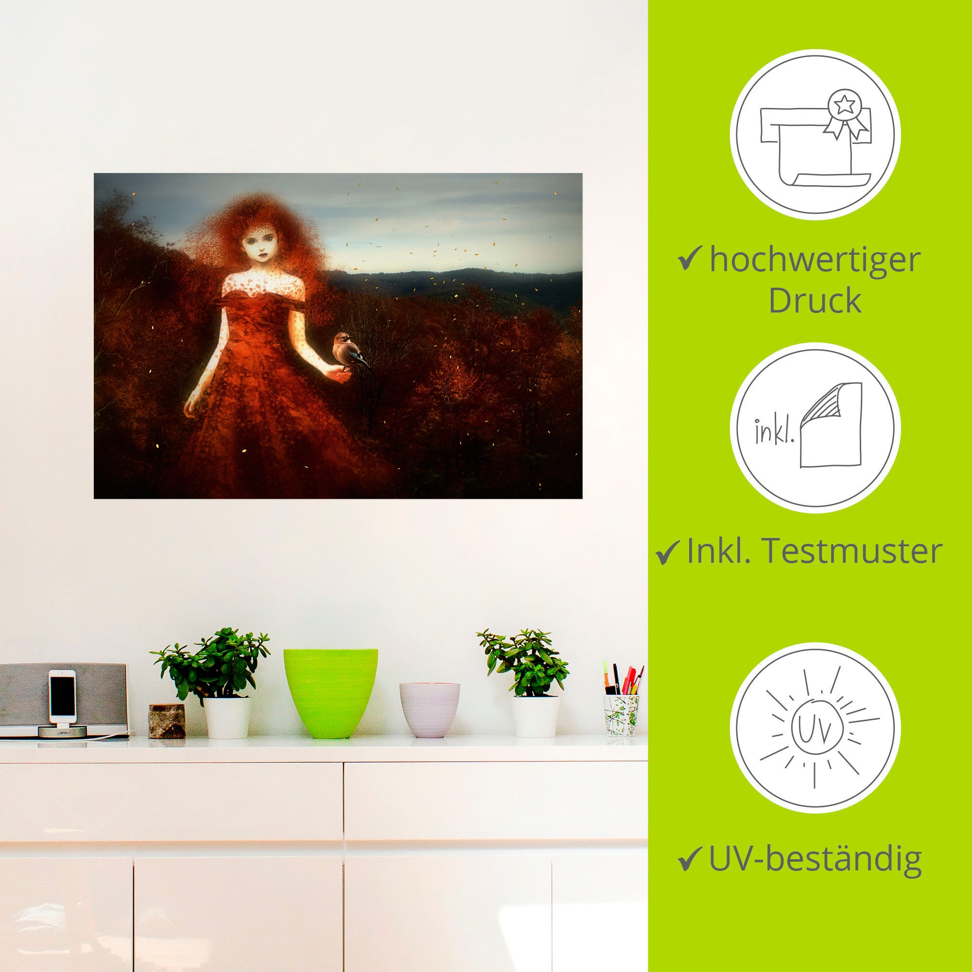 Artland Wandbild »Holla die Waldfee«, Märchenbilder, (1 St.), als Alubild, Leinwandbild, Wandaufkleber oder Poster in versch. Größen