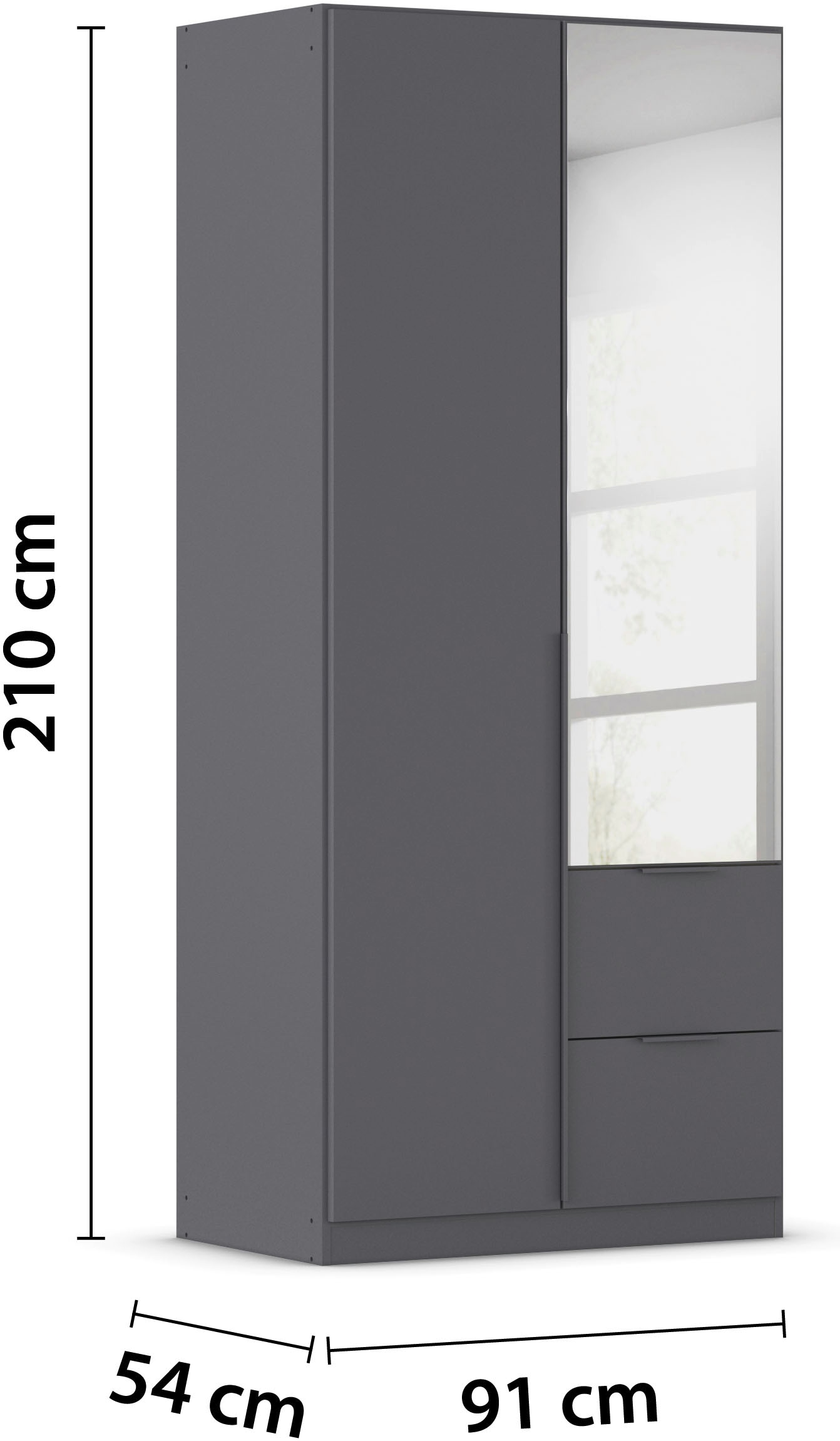 rauch Drehtürenschrank »Kleiderschrank Schrank Garderobe AGORDO mit Dekor- oder Hochglanzfront«, (in zwei Griff-Farben mit Dekor- oder Hochglanzfront), mit Außenschubkästen, in 6 Breiten und 2 Höhen MADE IN GERMANY