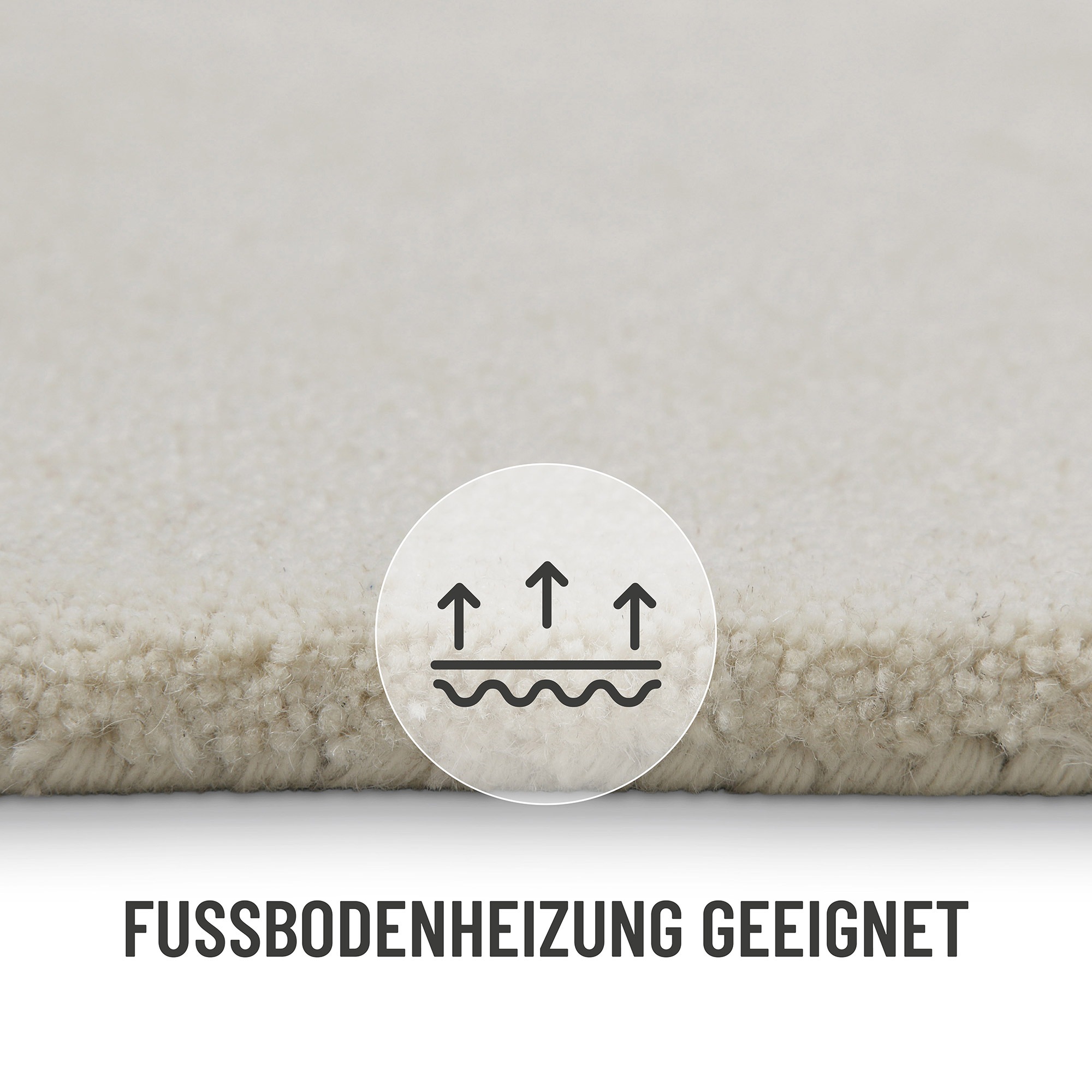 Wecon home Wollteppich »Hamptons FORTYFOUR«, rund, 20 mm Höhe, Schurwolle, Kurzflor, Wohnzimmer, Schlafzimmer, elegant, Ornamente