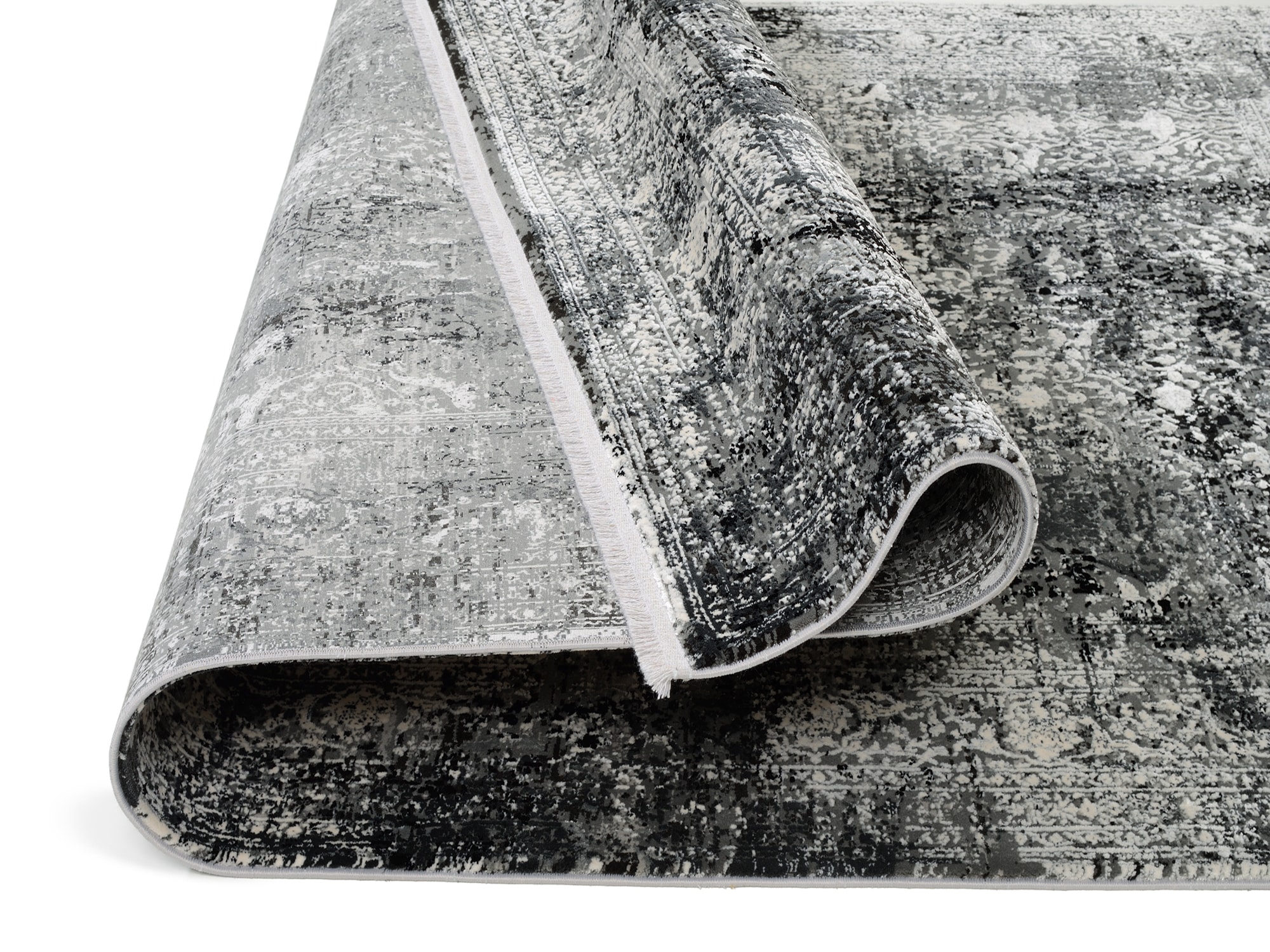 OCI DIE TEPPICHMARKE Teppich »BESTELLER CAVA« rechteckig 8 mm Höhe Glanz Viskose, mit Fransen, Hoch Tief Struktur, Vintage, Wohnzimmer