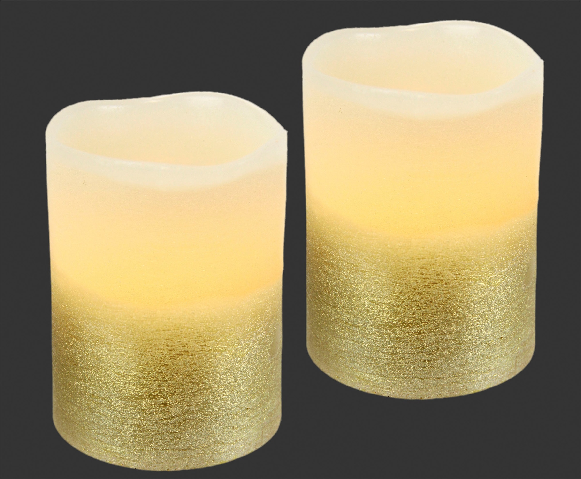 I.GE.A. LED-Kerze »LED-Kerzen Flackernd Warmweiß 2er Set Stumpenkerze Deko Valentinstag«, Romantische Dekoration Rosa Echtwachs romantisch