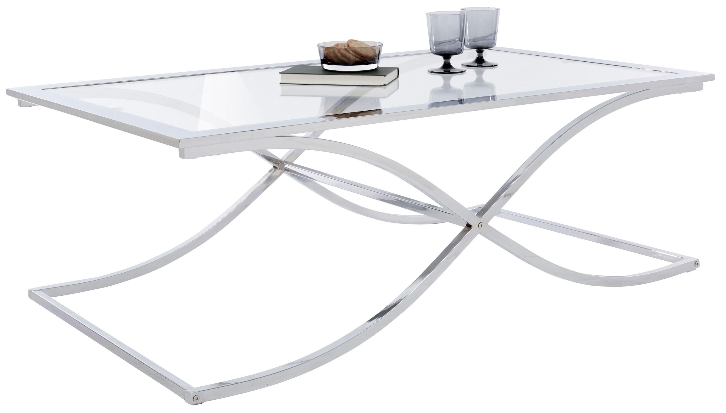 Guido Maria Kretschmer Home&Living Couchtisch »Ballum, TOPSELLER!«, mit edlem Metallgestell und Glasplatte, Breite 120 cm