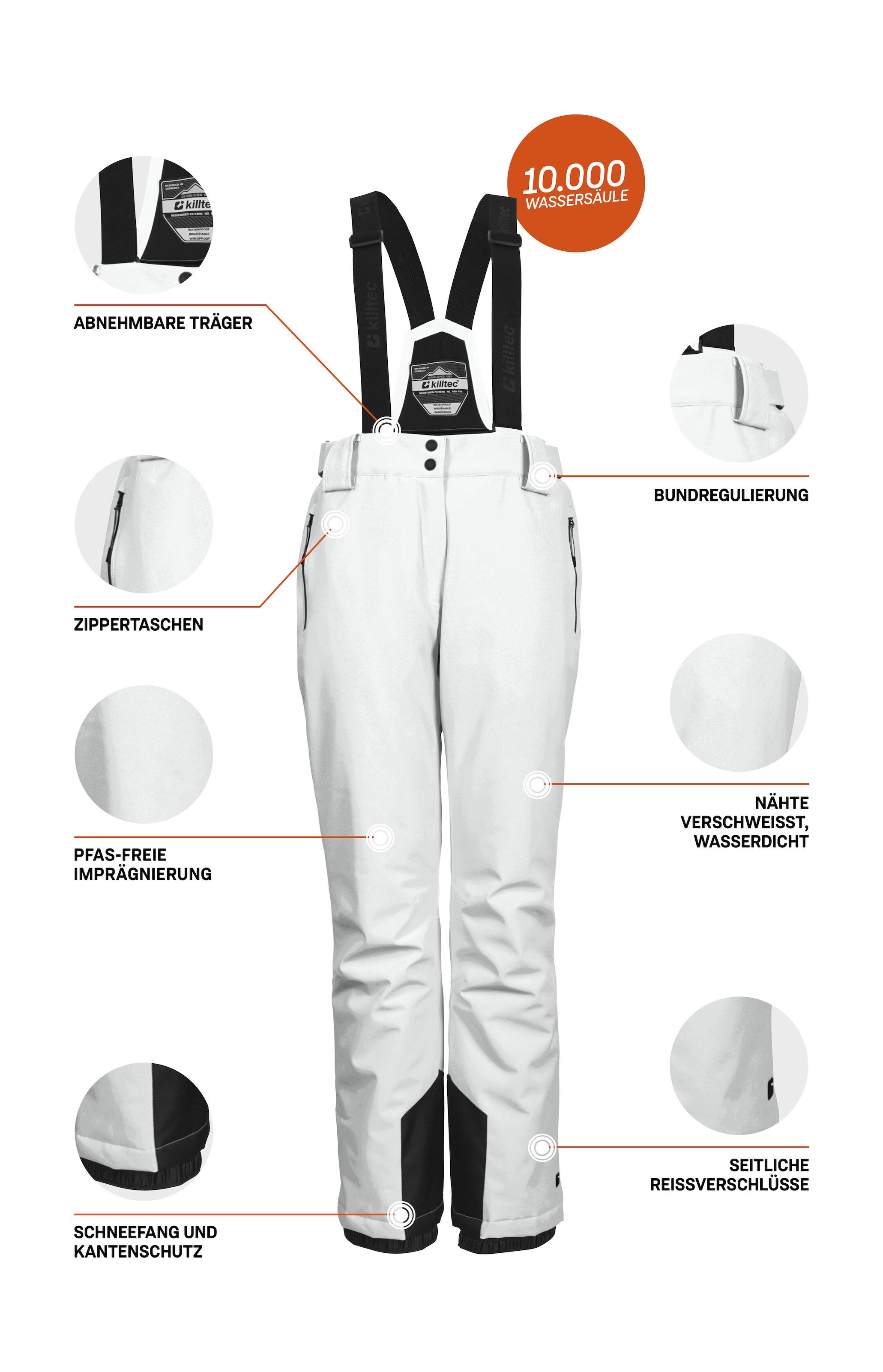 Killtec Skihose »KSW 249 WMN SKI PNTS_ERIELLE«, Wind- und wasserdicht, verstellbare Träger, PFAs-frei imprägniert