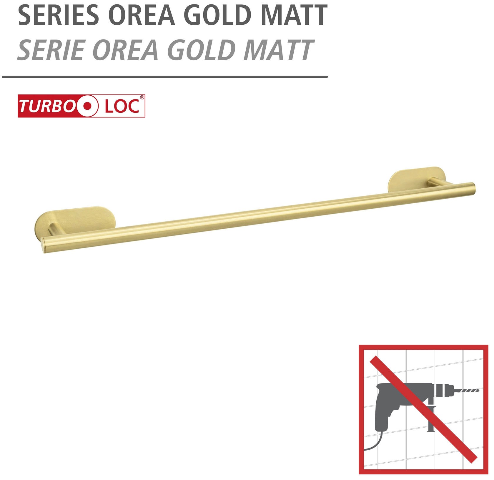WENKO Handtuchstange »Turbo-Loc® Uno Orea«, Befestigen ohne Bohren