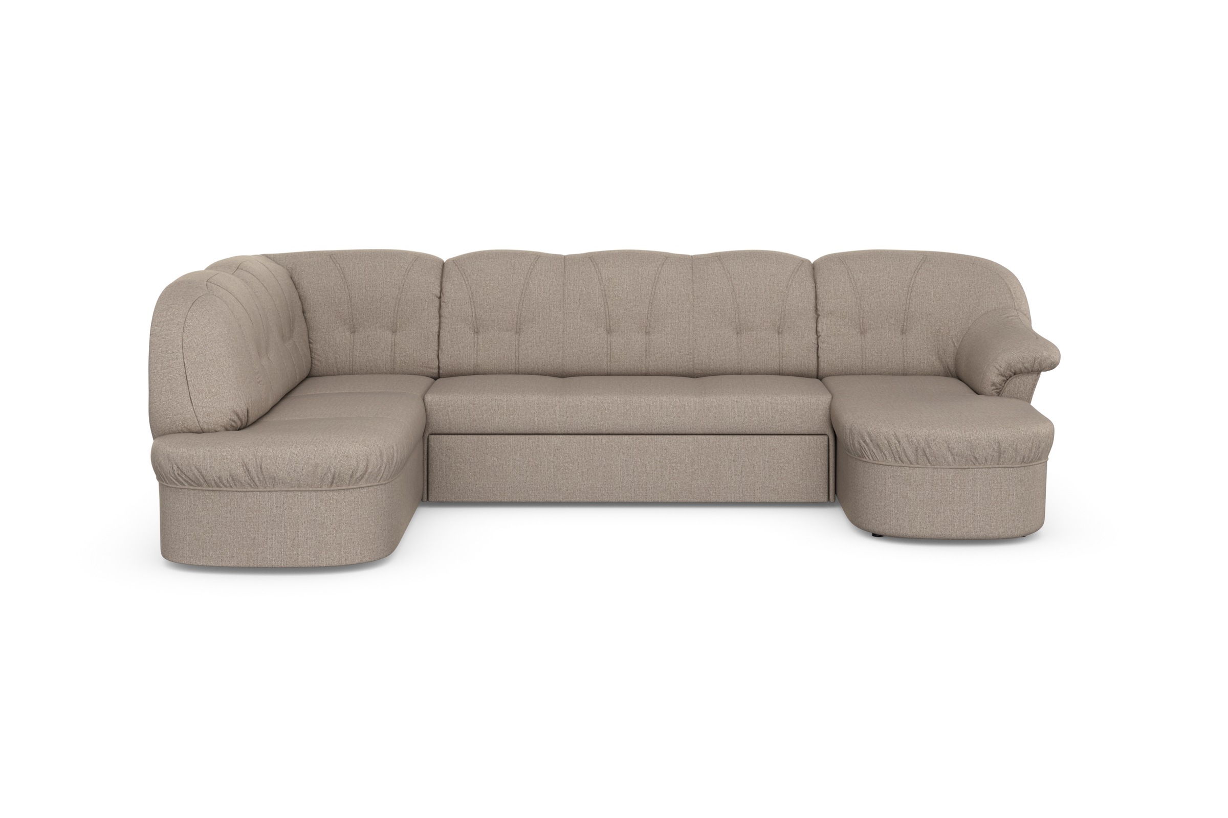 DOMO collection Wohnlandschaft »Pegnitz, zeitlos und modern, mit attraktiver Rückensteppung, U-Form«, wahlweise mit Bettfunktion