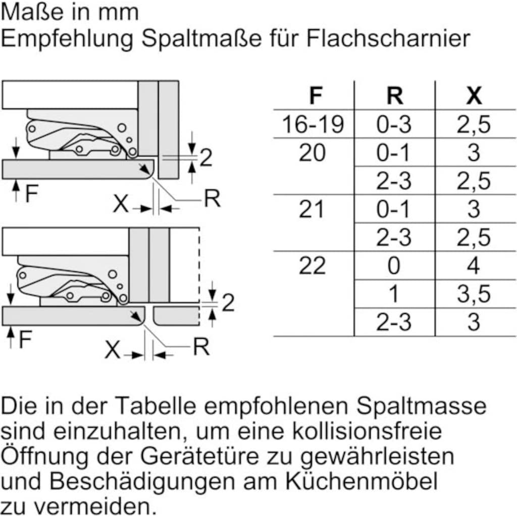 BOSCH Einbaukühlgefrierkombination »KIS87ADD0«, KIS87ADD0, 177,2 cm hoch, 55,8 cm breit