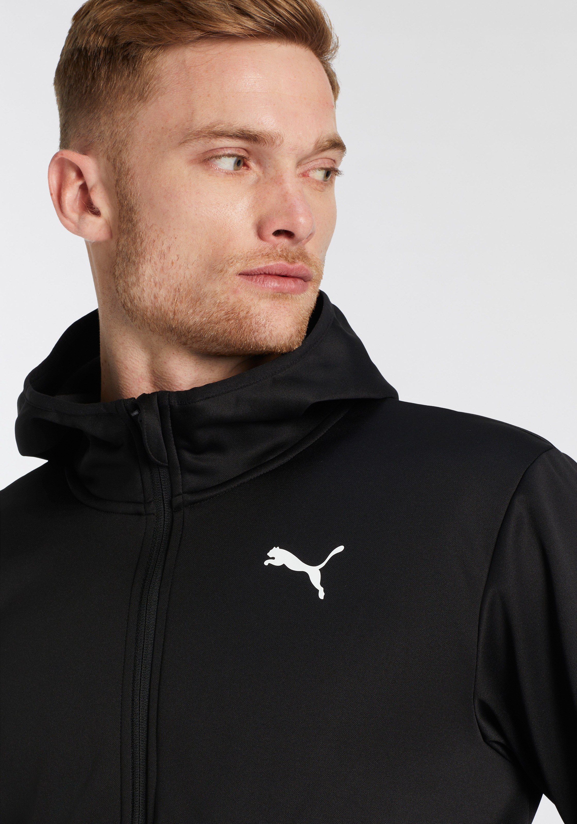 PUMA Trainingsjacke »TRAIN ALL DAY PWRFLEECE FULL ZIP«, mit Kapuze