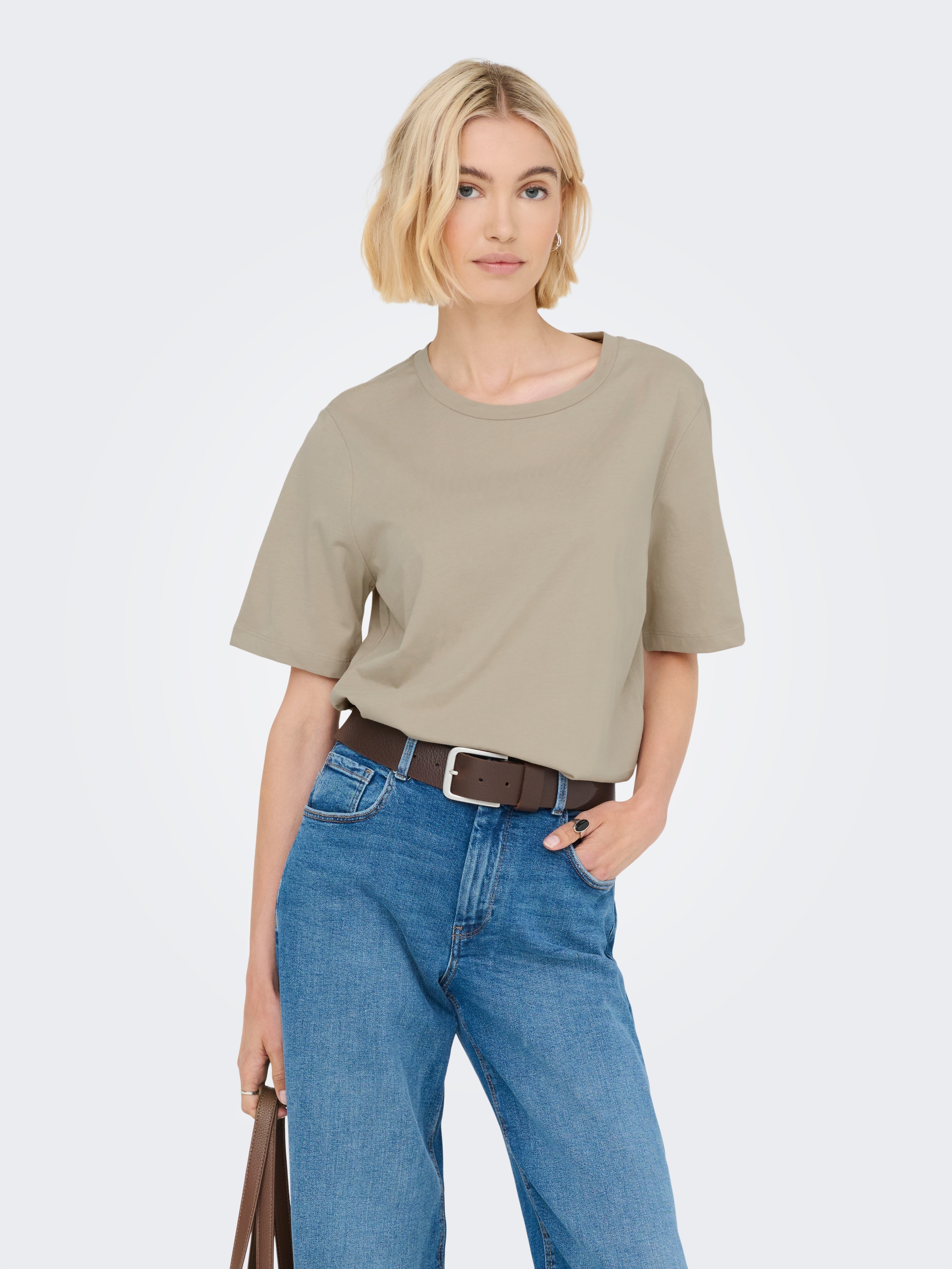 ONLY Kurzarmshirt »ONLONLY – Doppelpack T-Shirts für Alltag und Freizeit«, (Packung, 2 tlg.), regular fit, Jersey, Baumwolle, Rundhals, unifarben