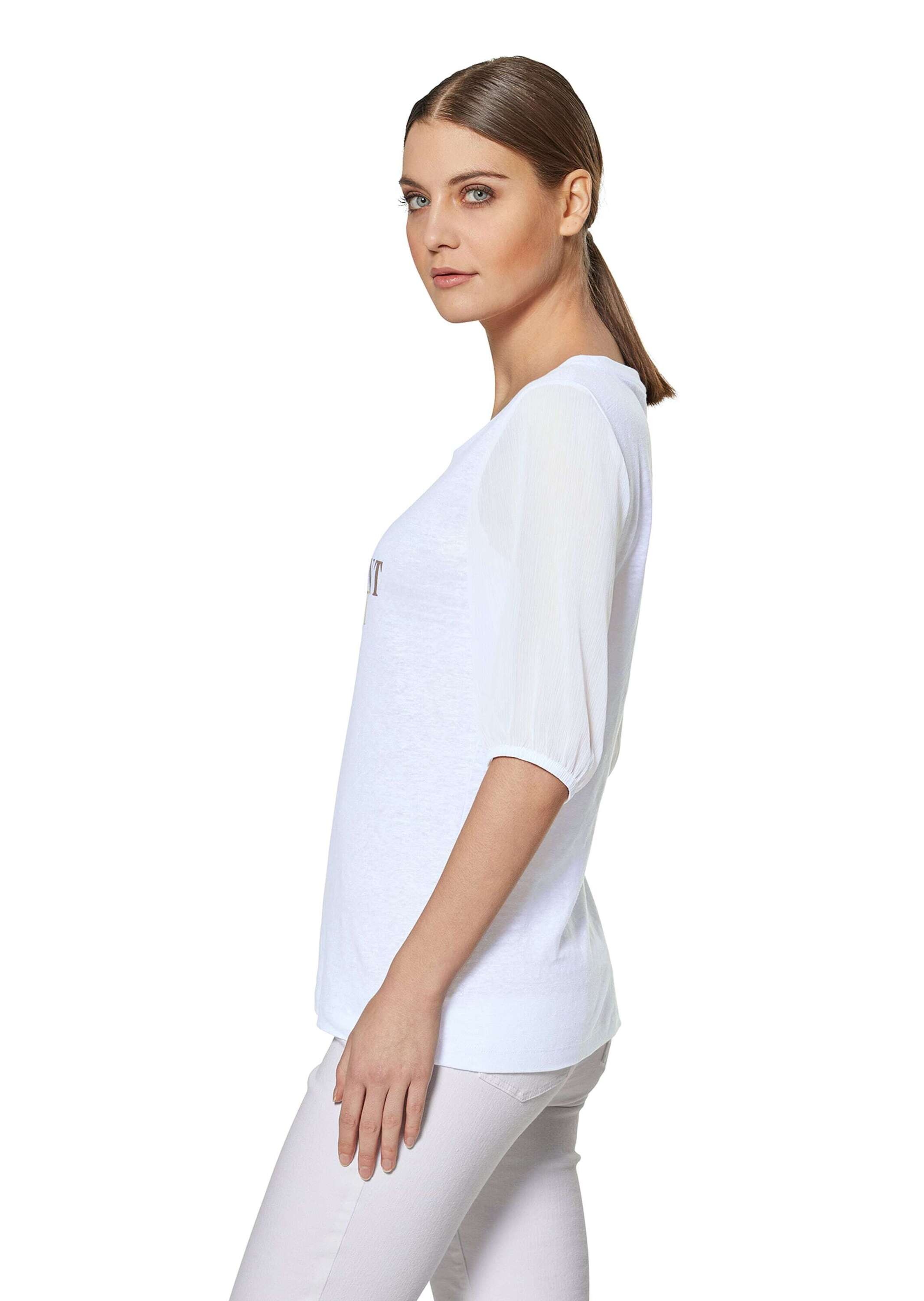 MADELEINE Kurzarmshirt »Shirt Bedrucktes Rundhals-Shirt mit Chiffon-Ärmeln«