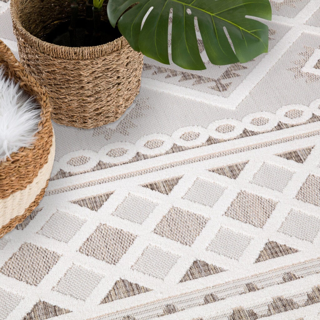 Carpet City Teppich »In-& Outdoorteppich Santorini 435, 3D-Effekt, Boho-Look«, rechteckig