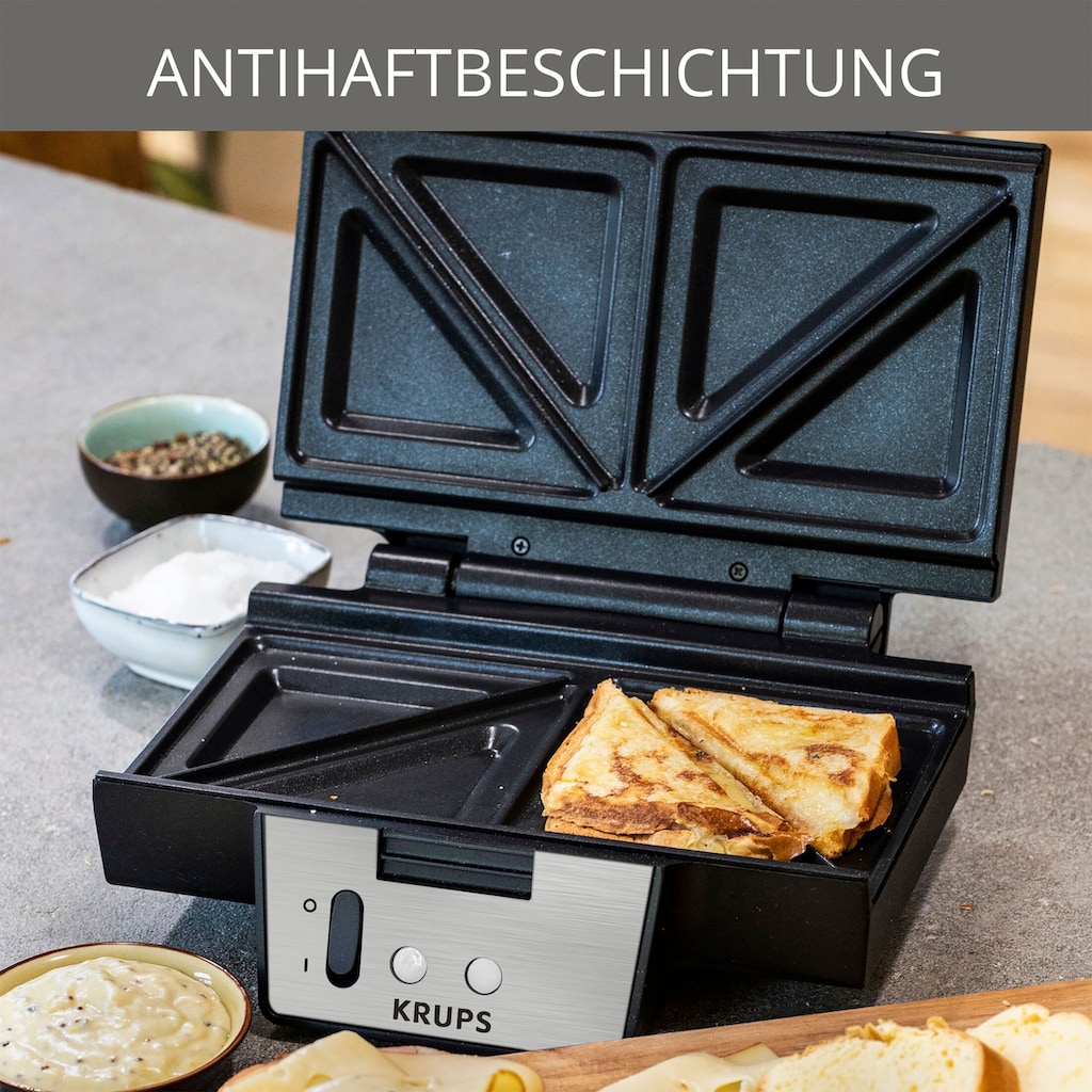 Krups Sandwichmaker »FDK453, Dreieckform, Antihaftbeschichtung, tiefe XL-Platten«, 850 W