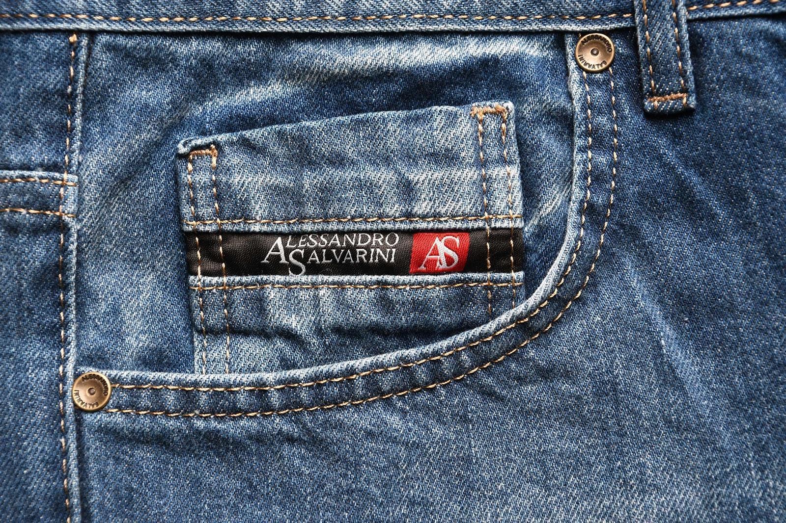 Alessandro Salvarini Regular-fit-Jeans »A. Salvarini Beppo Designer Herren Jeans Hose Basic Jeanshose Comfort Fit«