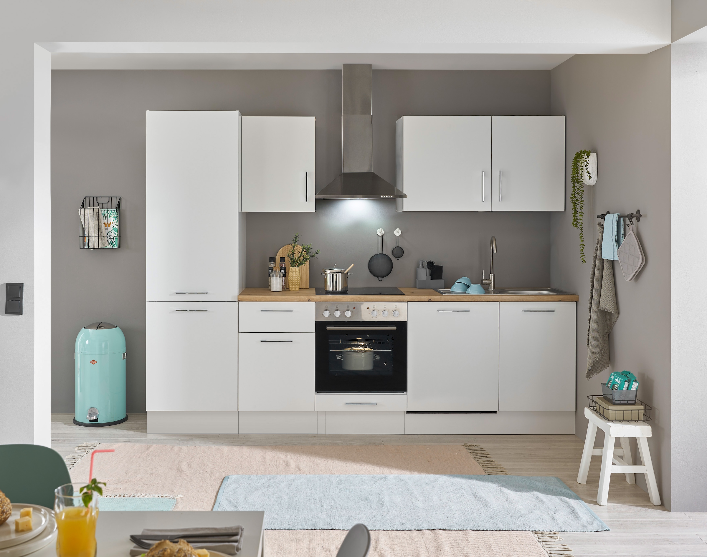 BASIC by Balculina Küchenzeile »Turin« Breite 280 cm, wahlweise mit E-Geräten