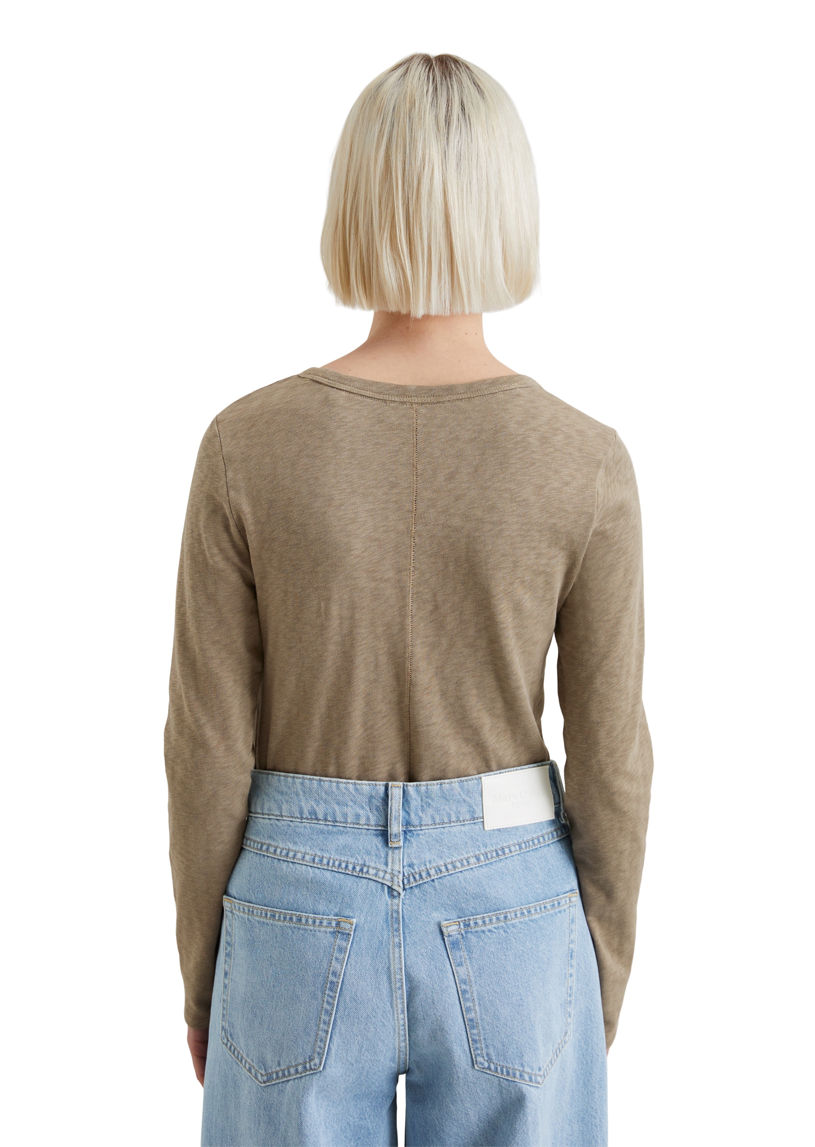 Marc O'Polo DENIM Longsleeve, mit charakteristischer unregelmäßiger Oberfläche