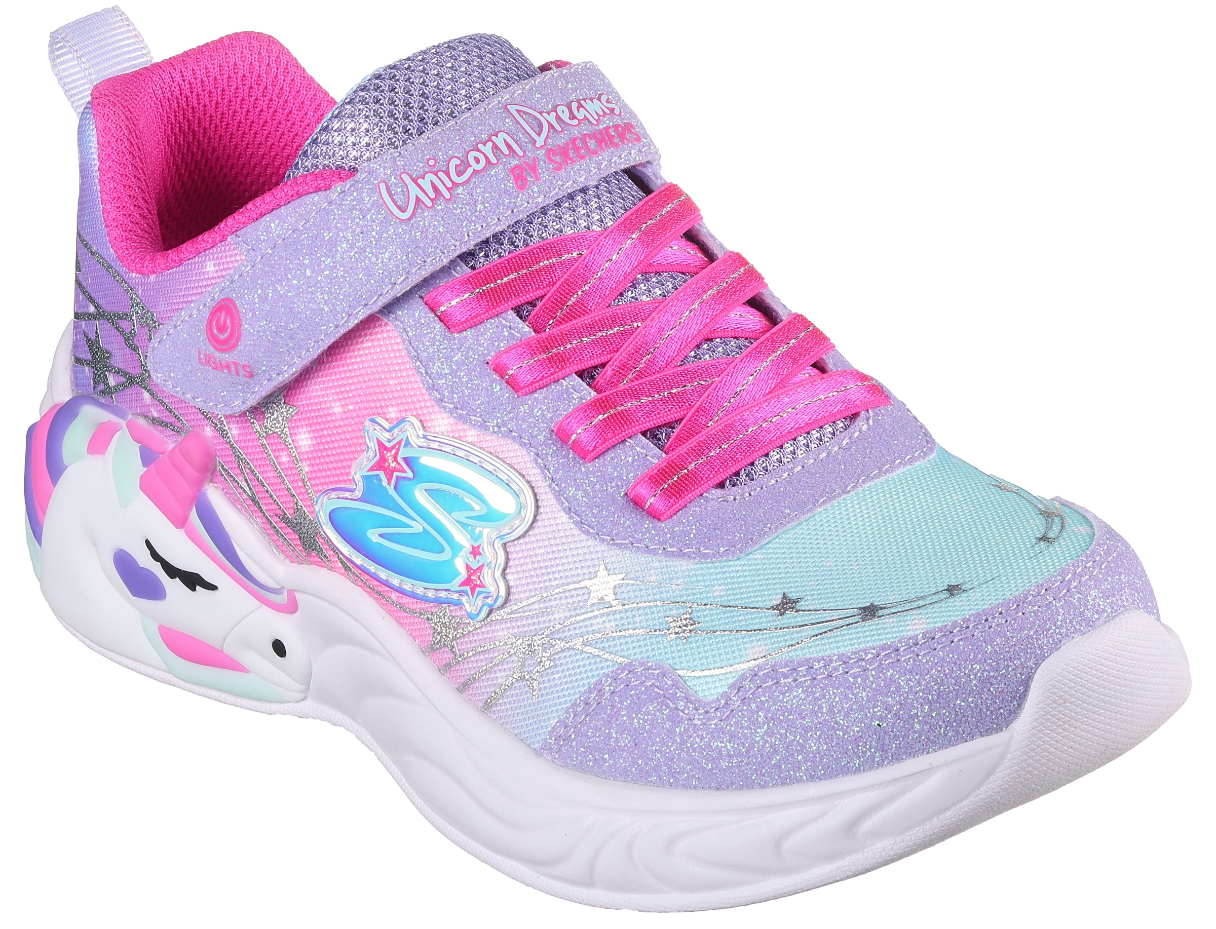 Skechers Sneaker »UNICORN DREAMS«, Blinkschuh, Klettschuh, Kinderschuh mit Gummizug und Klettriegel