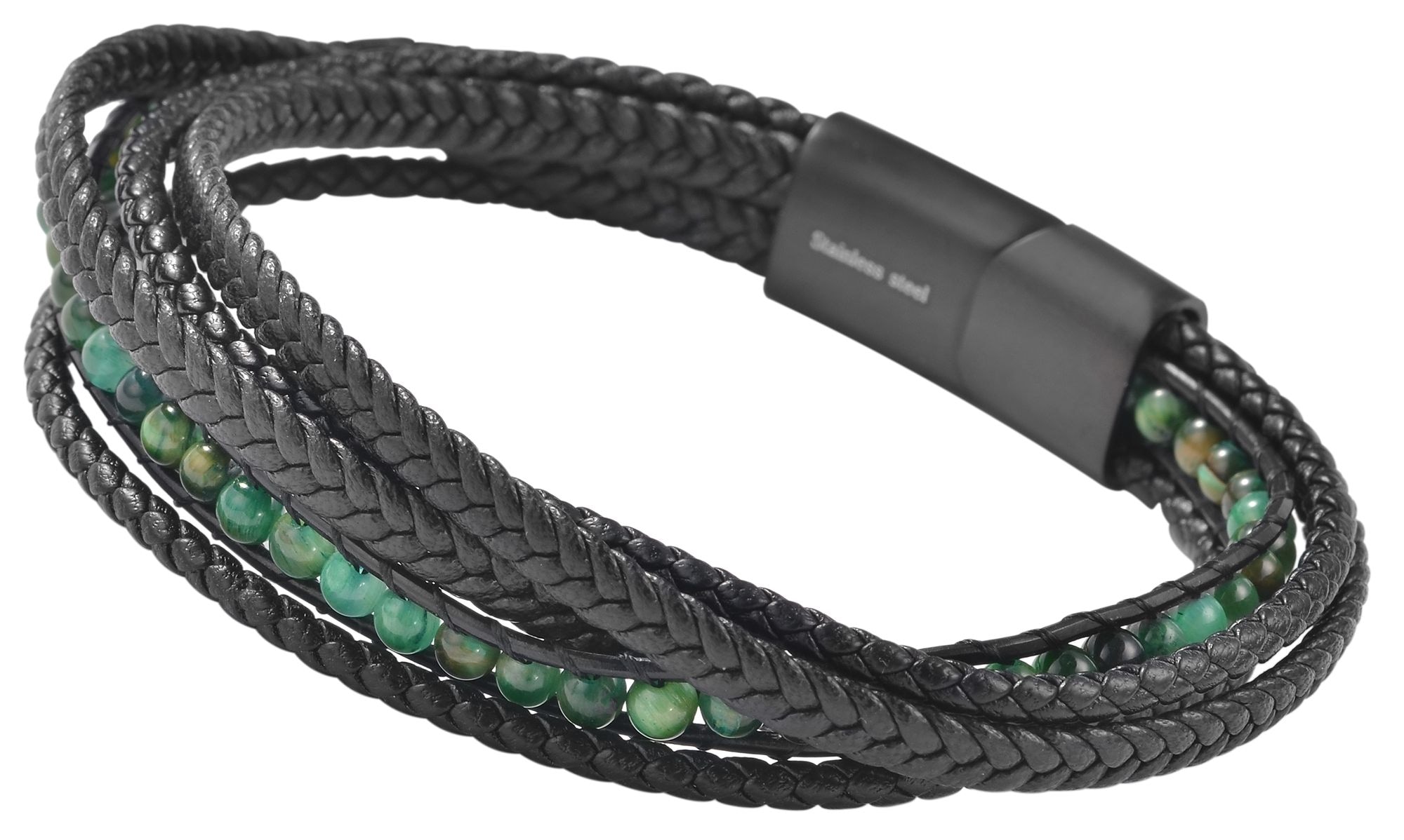 Adelia´s Lederarmband »Unisex Armband ¿ Lederarmband aus Leder mit Tigerauge 21 cm«