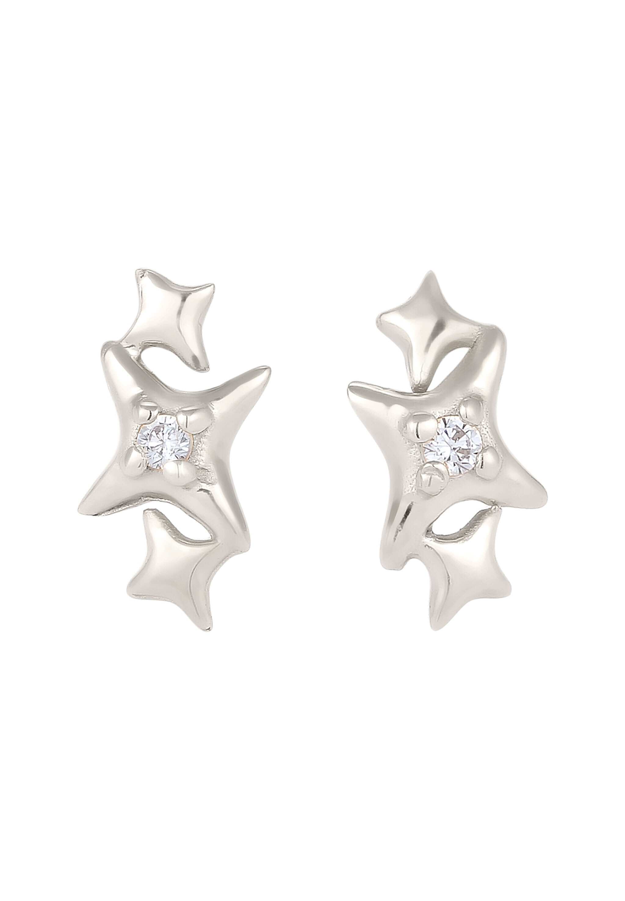 Elli Paar Ohrstecker »Ohrringe Ohrstecker Stern Zirkonia Weiß 925 Sterling Silber«