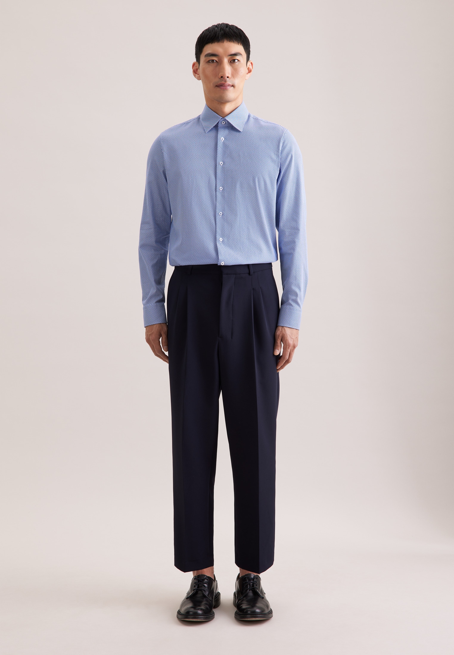 seidensticker Businesshemd »Schwarze Rose« Slim 1/1 Covered-Button-Down-Kragen Druck