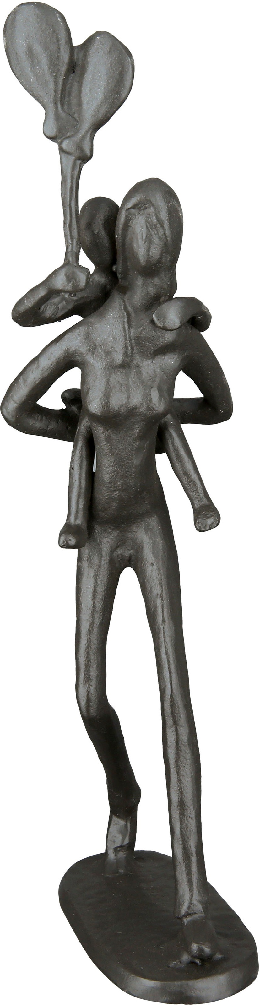 Casablanca by Gilde Dekofigur »Design Skulptur Huckepack, braun«, (1 St.), Dekoobjekt, aus Metall, Höhe 23 cm, Frau mit Kind, Wohnzimmer