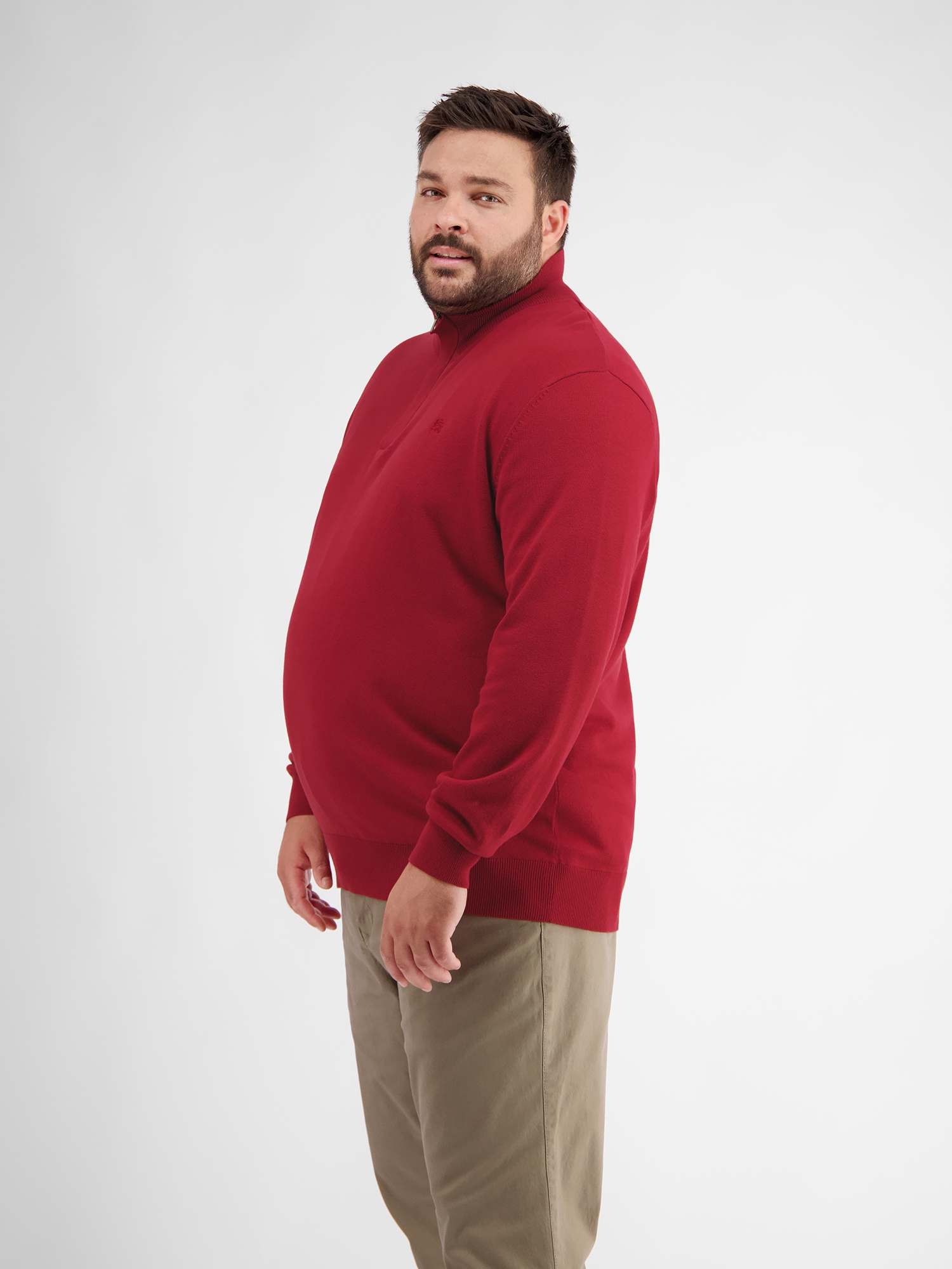 LERROS Strickpullover »LERROS Troyer in Flachstrickqualität«