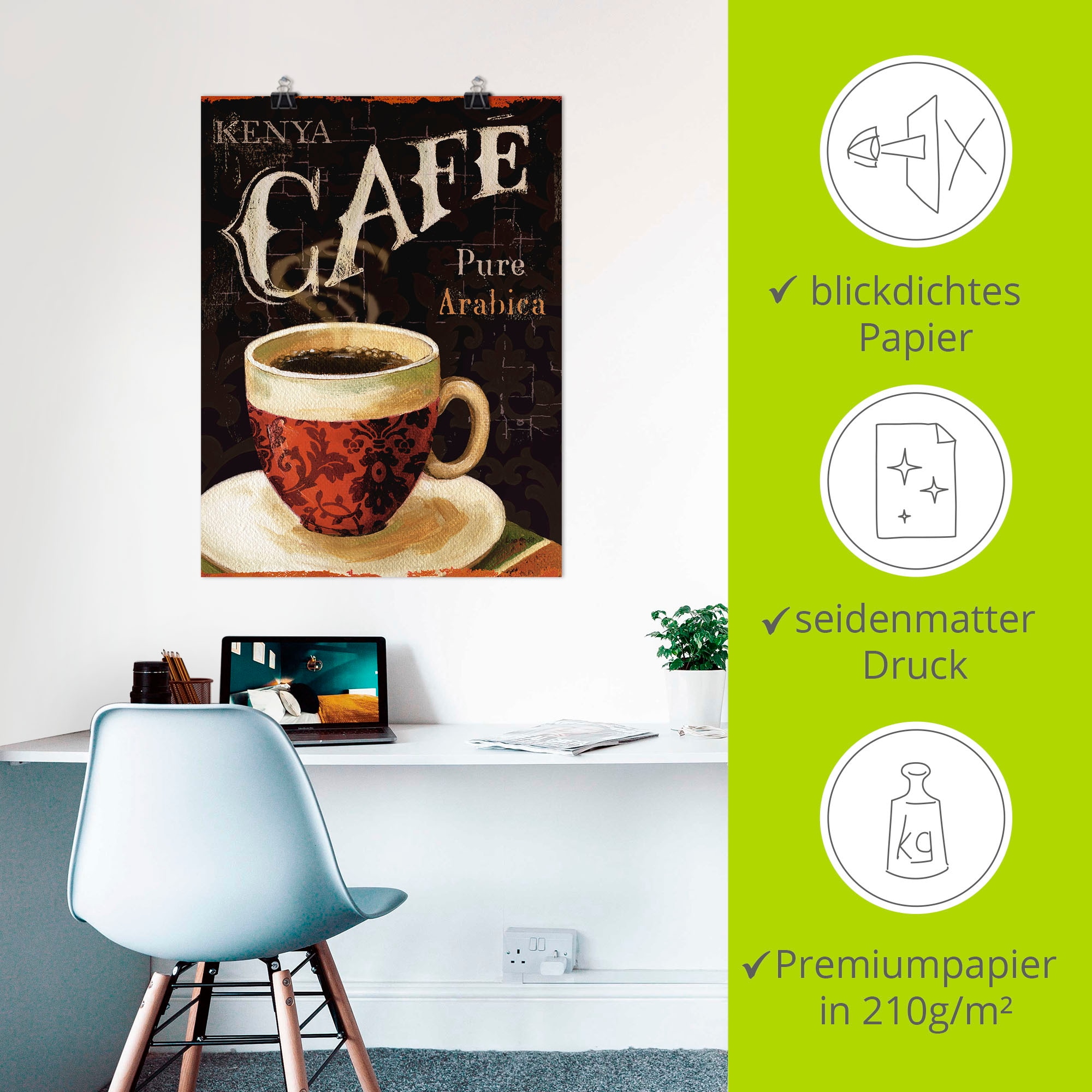 Artland Wandbild »Heutiger Kaffee I«, Getränke, (1 St.), als Leinwandbild, Poster in verschied. Größen