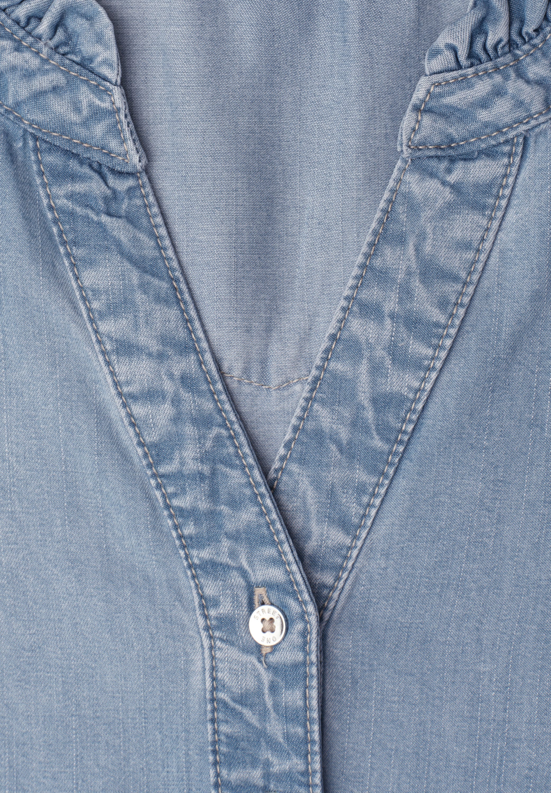 STREET ONE Jeanskleid Ohne Tasche weich fallende, vorgewaschene Optik, dekorative Knopfleiste