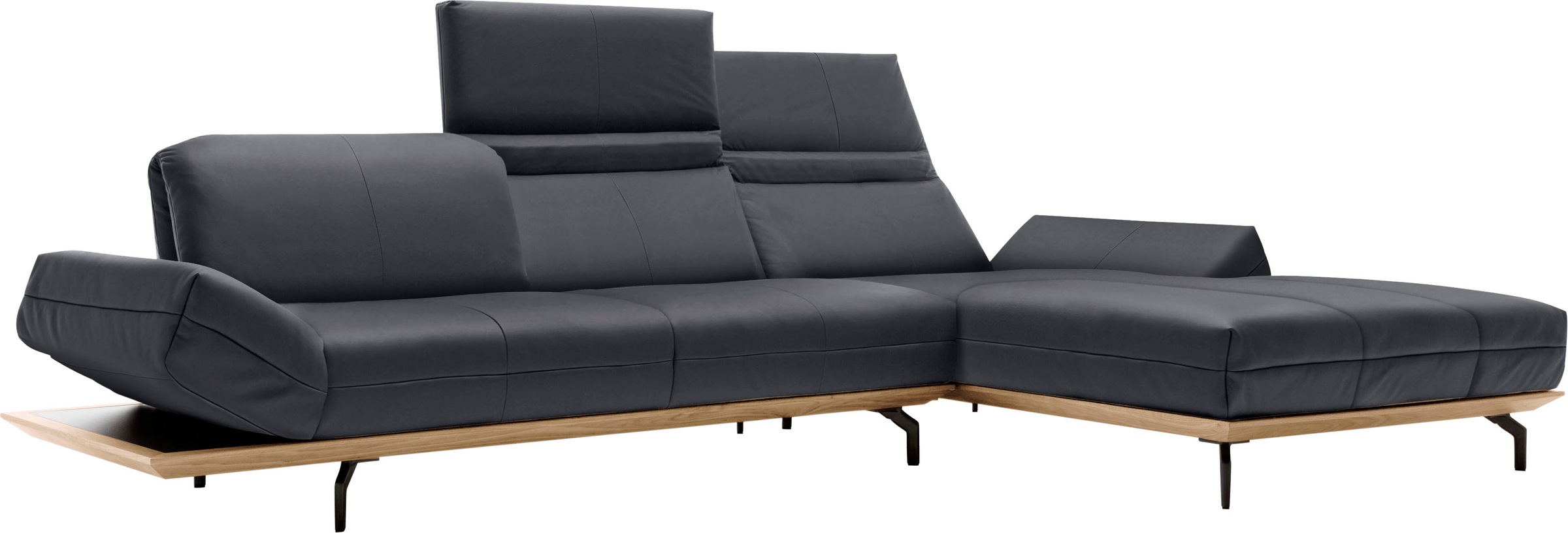Creation BY ROLF BENZ Ecksofa »CR.420, Designecksofa, L-Form«, in 2 Qualitäten, Holzrahmen in Eiche Natur oder Nußbaum, Breite 293 cm