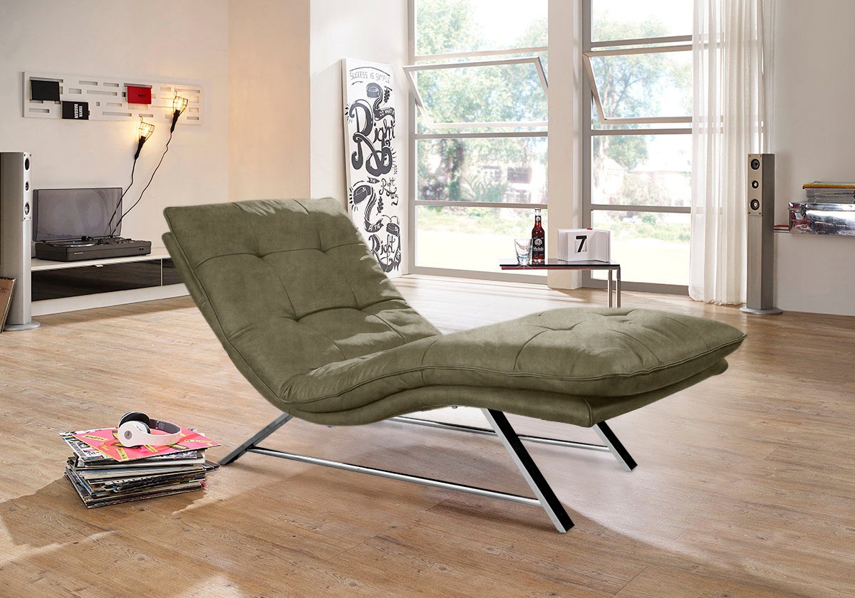 W.SCHILLIG Relaxliege »daily dreams«, in Waffelkissen-Optik, wahlweise mit Motor, Kufengestell, in 2 Breiten