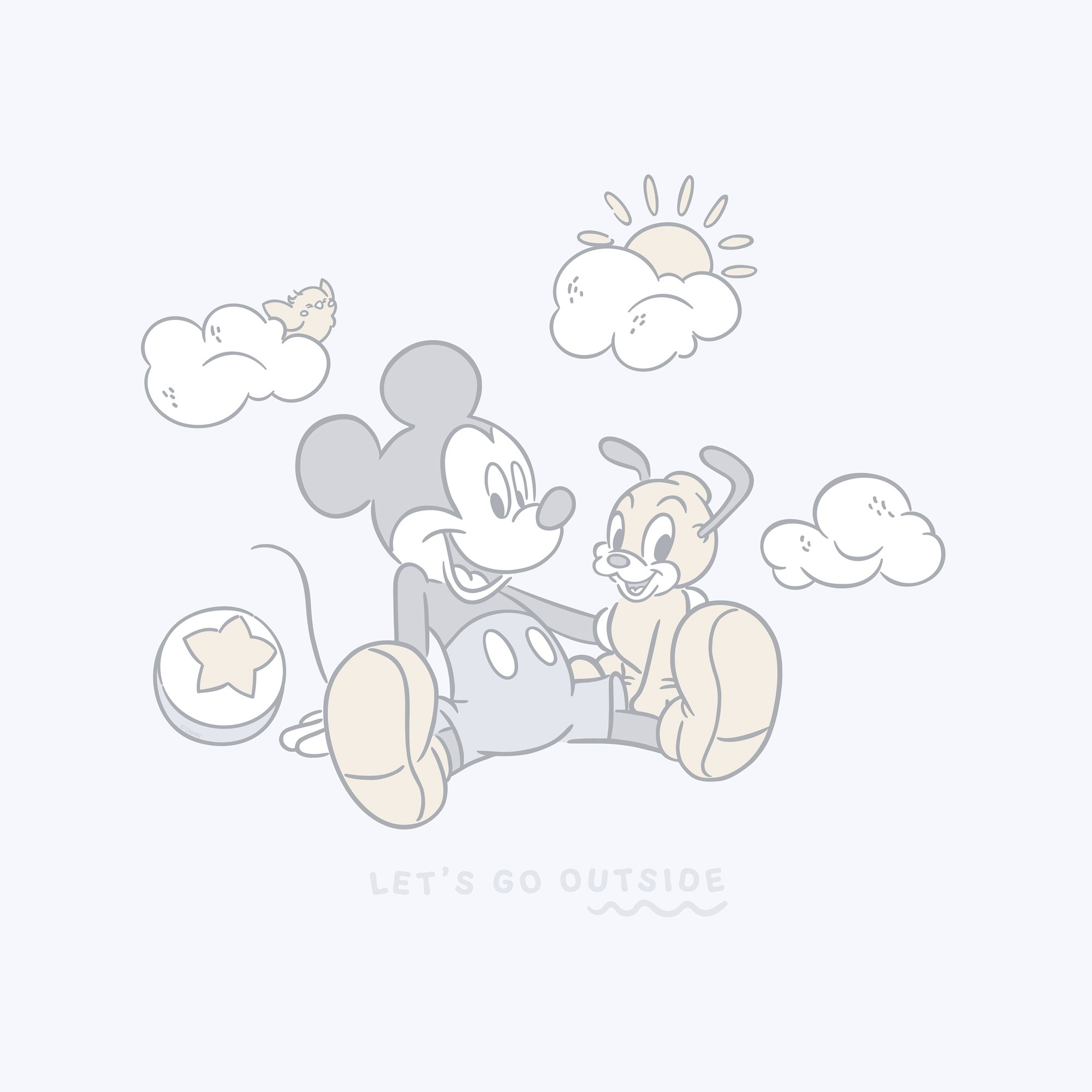 Komar Leinwandbild »Disney Mickey Mouse Let's Go Outside«, Disney, (1 St.), 40 x 40 cm (Breite x Höhe) - Kinderzimmer, Dekoration