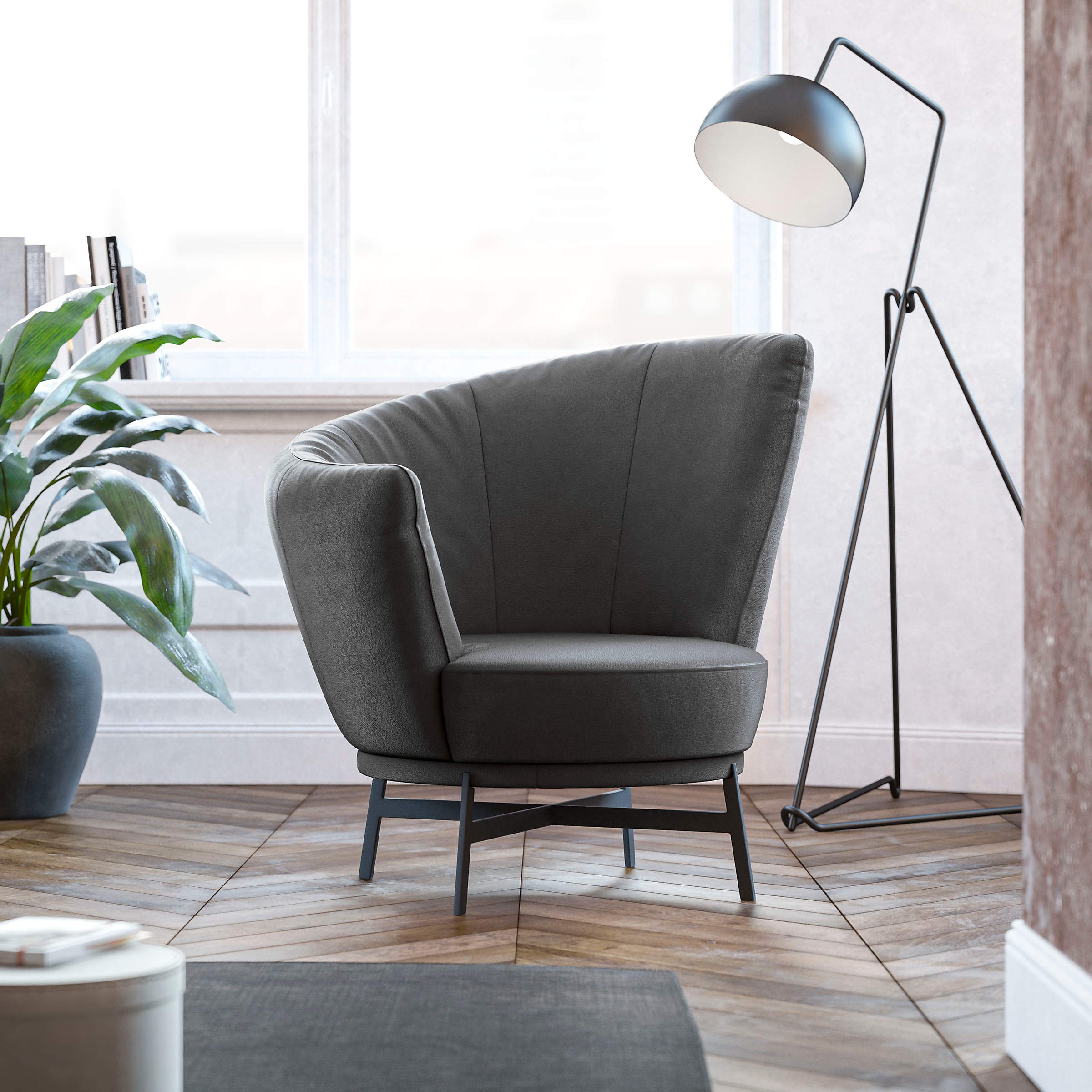 GALLERY M Drehsessel »Kleo«, mit Drehfunktion um 360°, inklusive Nierenkissen