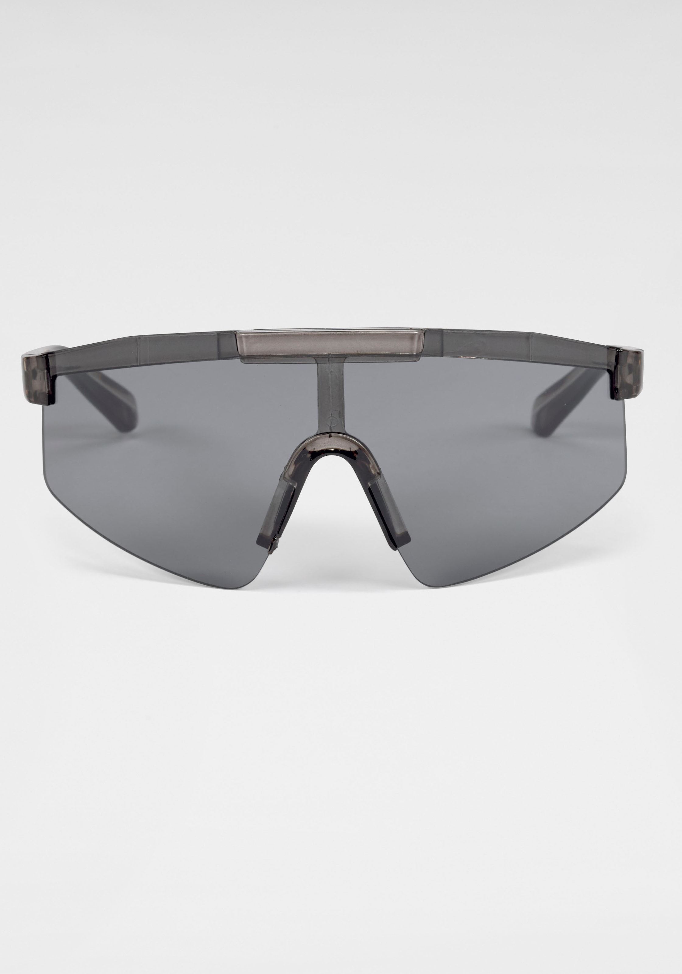 BACK IN BLACK Eyewear Sonnenbrille, Stylische Sportbrille mit crystal-smoke Rahmen und dunklen Gläsern
