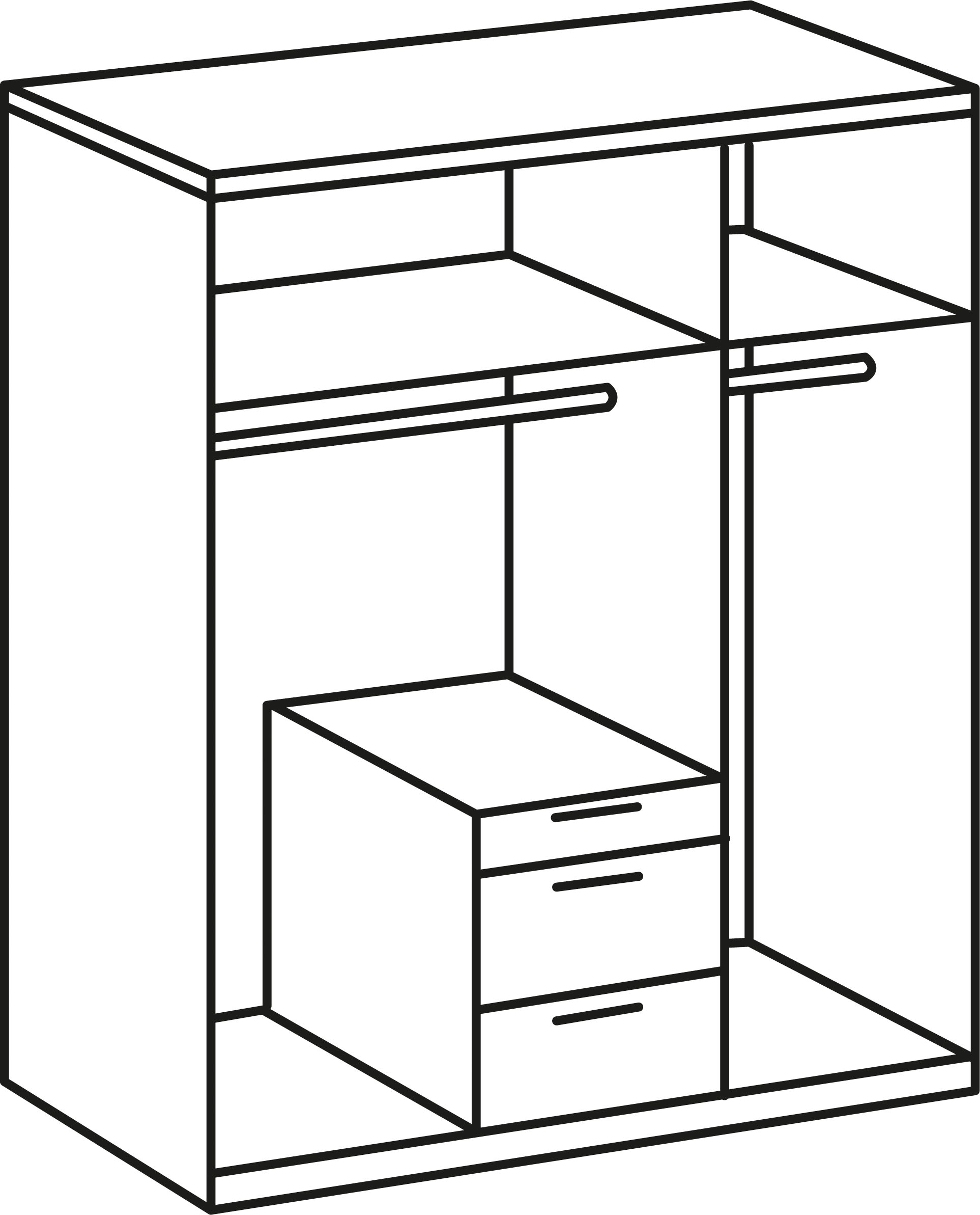 Wimex Kleiderschrank »New York«, wahlweise 208 oder 236cm hoch