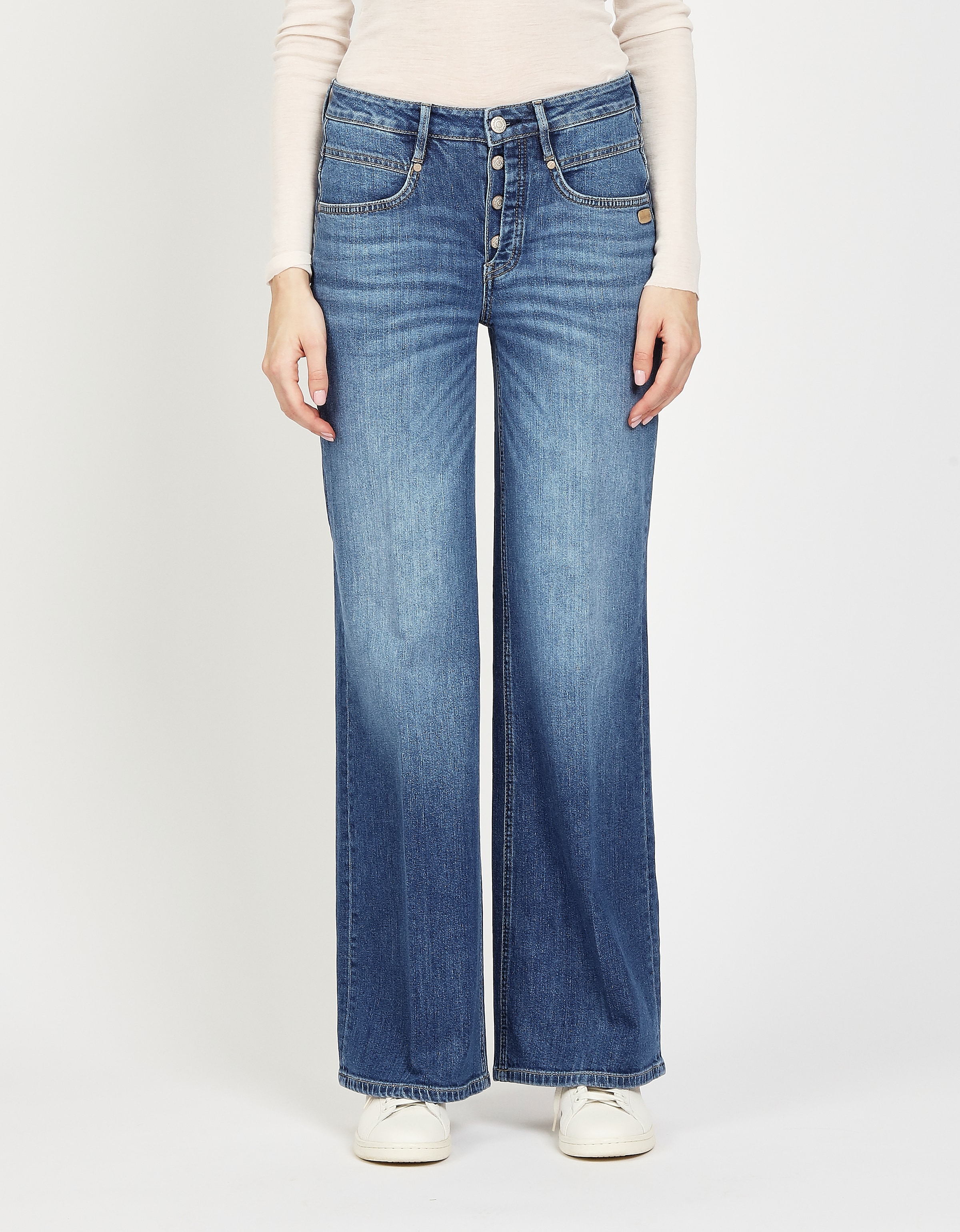GANG Weite Jeans »94MEDINA WIDE«, mit Knopfverschluss - angelehnt an die Amelie Wide