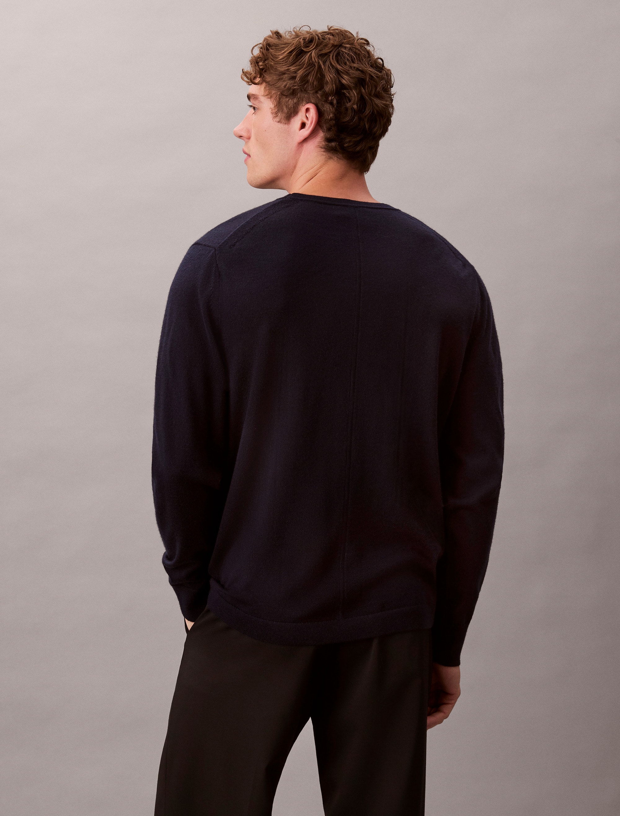 Calvin Klein Strickpullover »LS 100% MERINO CREW 14GG«, Mit Rundhalsausschnitt, regular fit