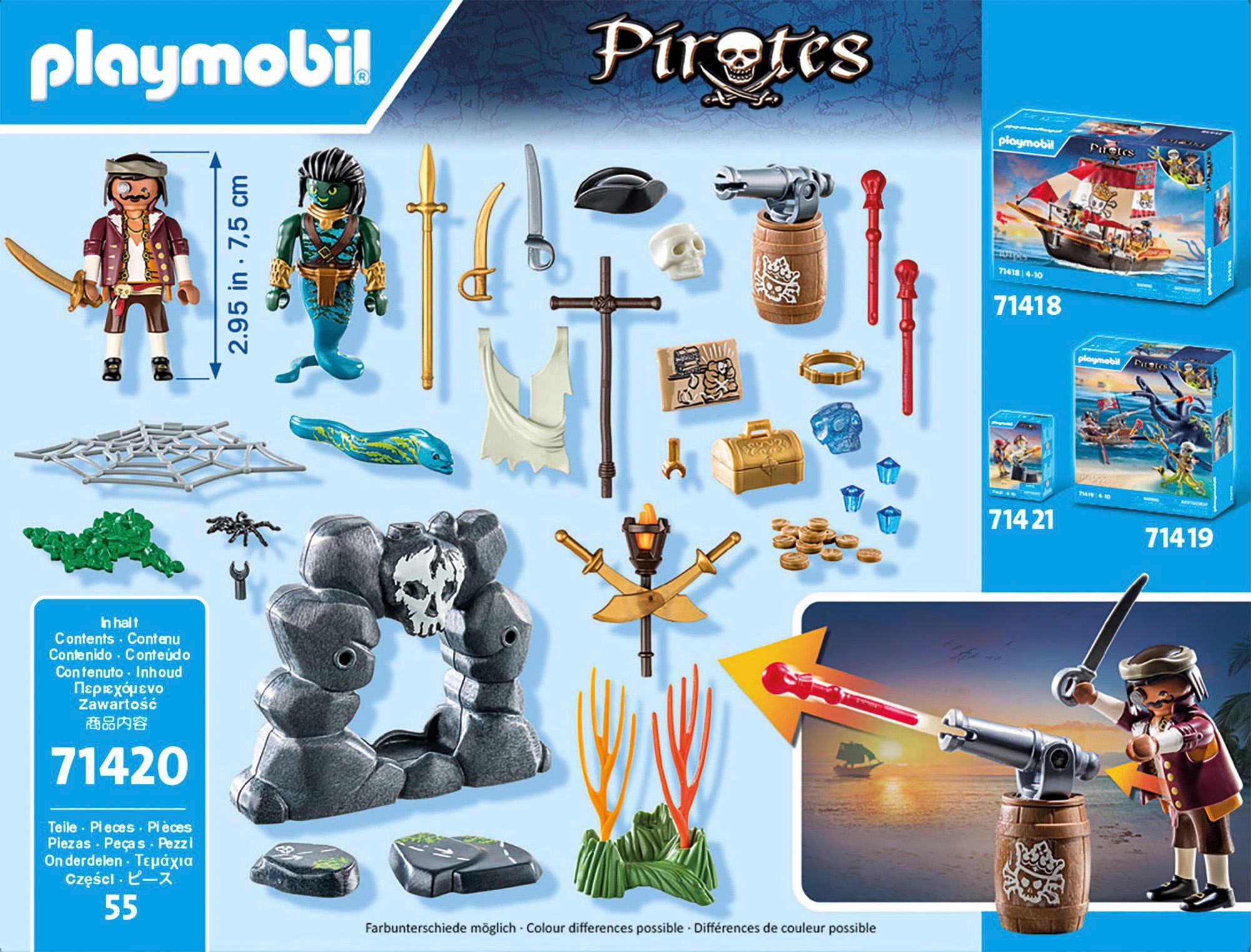 Playmobil® Konstruktions-Spielset »Schatzsuche (71420), Pirates«, (55 St.), Made in Europe