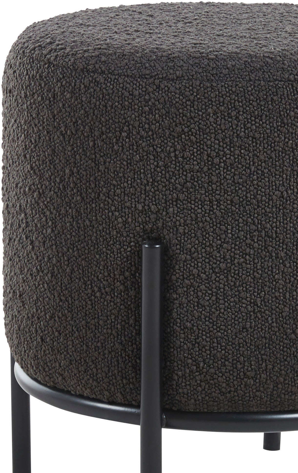 SalesFever Polsterhocker, mit Design-Gestell aus schwarzem Metall