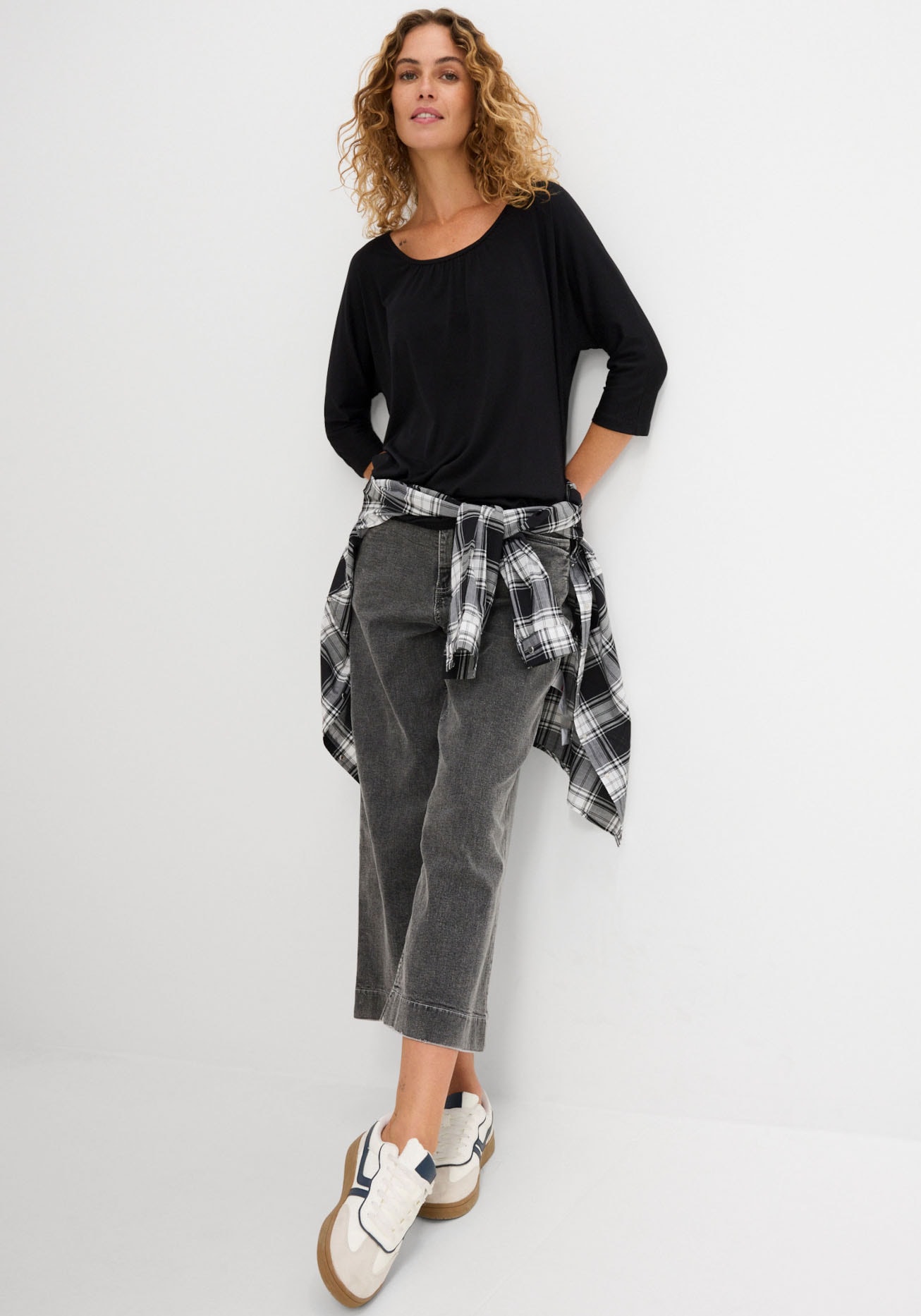 bonprix Oversize-Shirt »Oversize-Shirt aus Viskose-Mix« lässig geschnittene Passform, mit Fledermausärmeln, aus Viskose-Mix