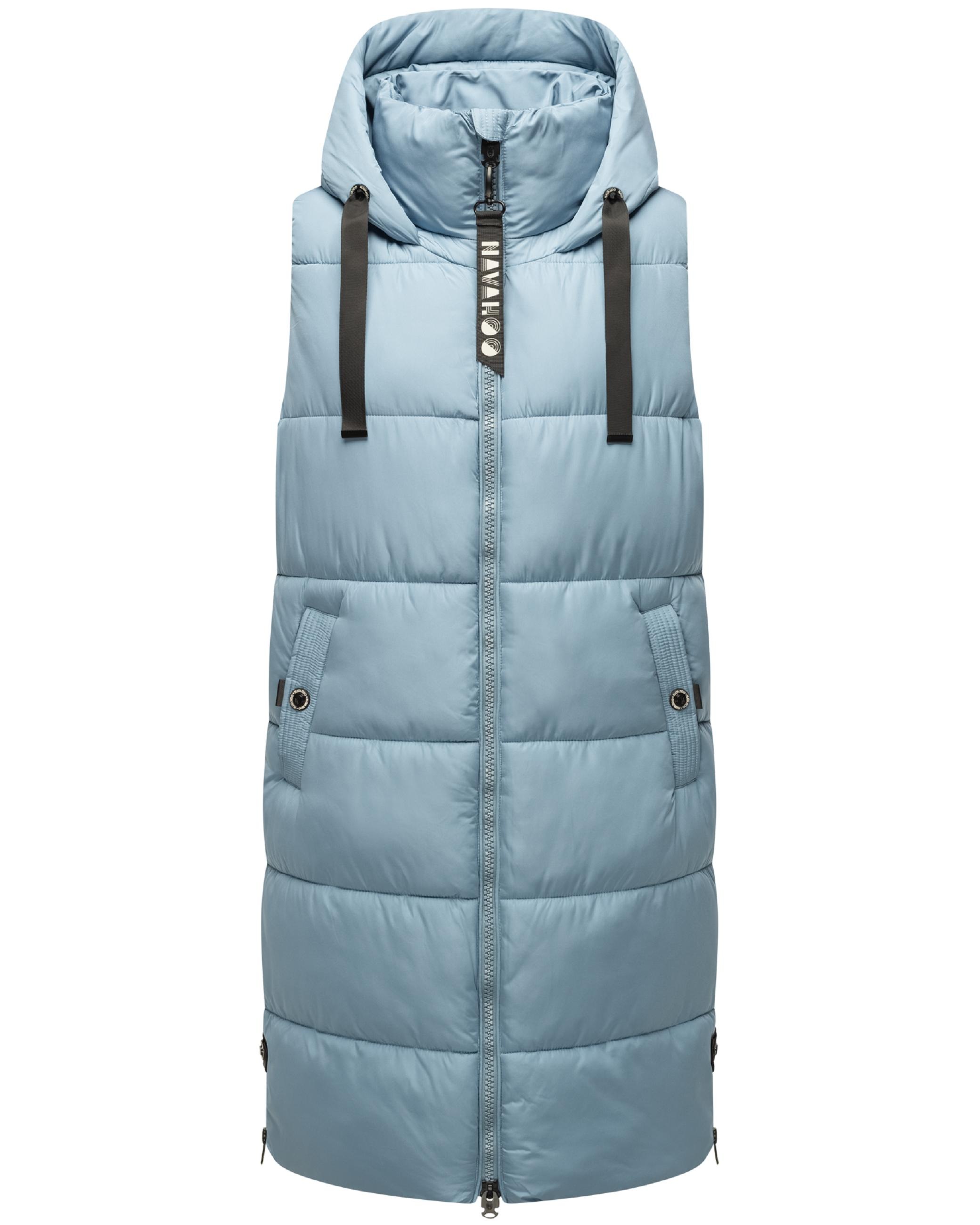 Navahoo Steppweste »Steppweste Schnuffelchen«, (1 tlg.), warme Damen Outdoor-Weste lang mit Kapuze