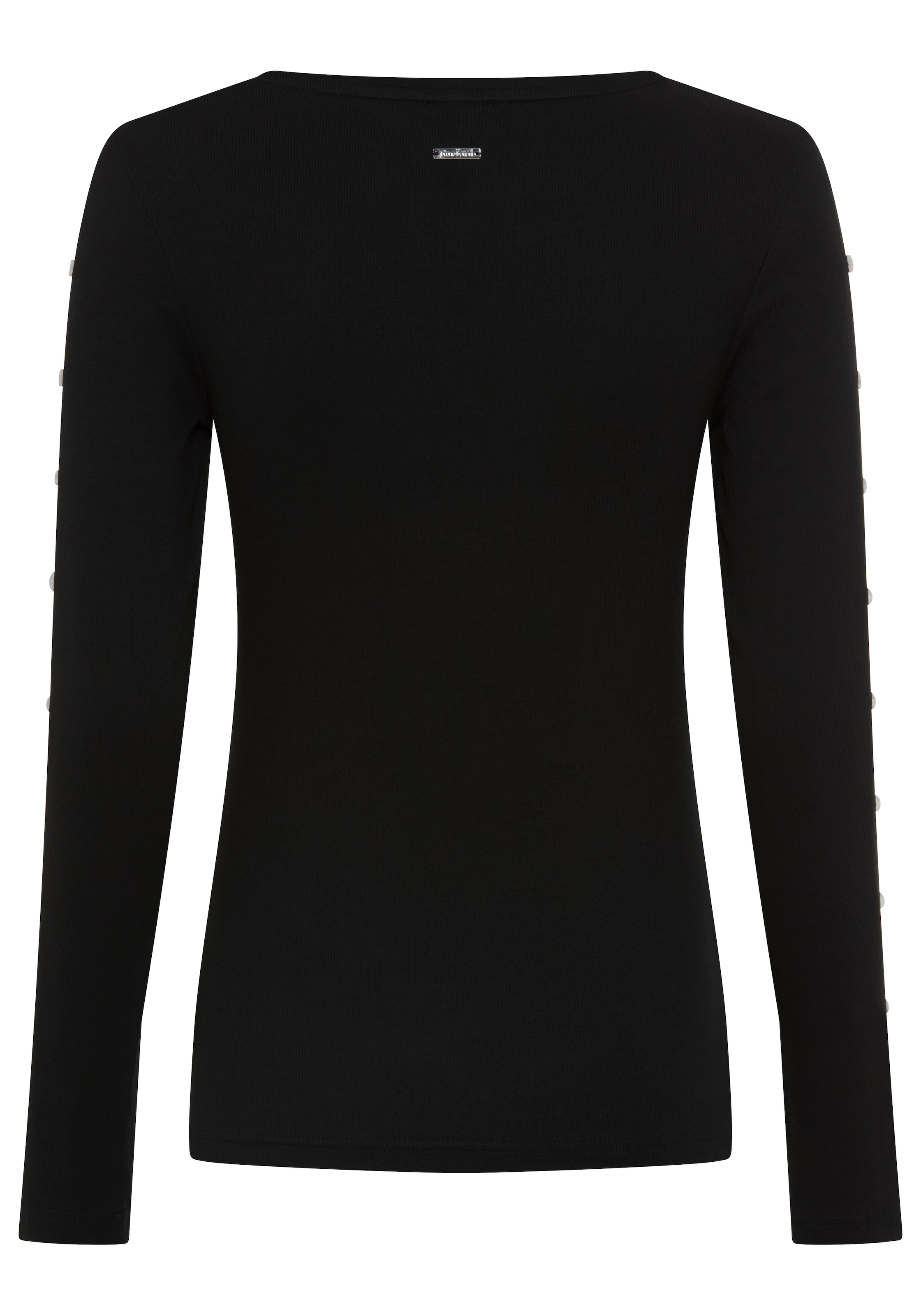 Bruno Banani Longsleeve mit Rundhals, hüftlange Schnittform, figurbetonte Passform, unifarben